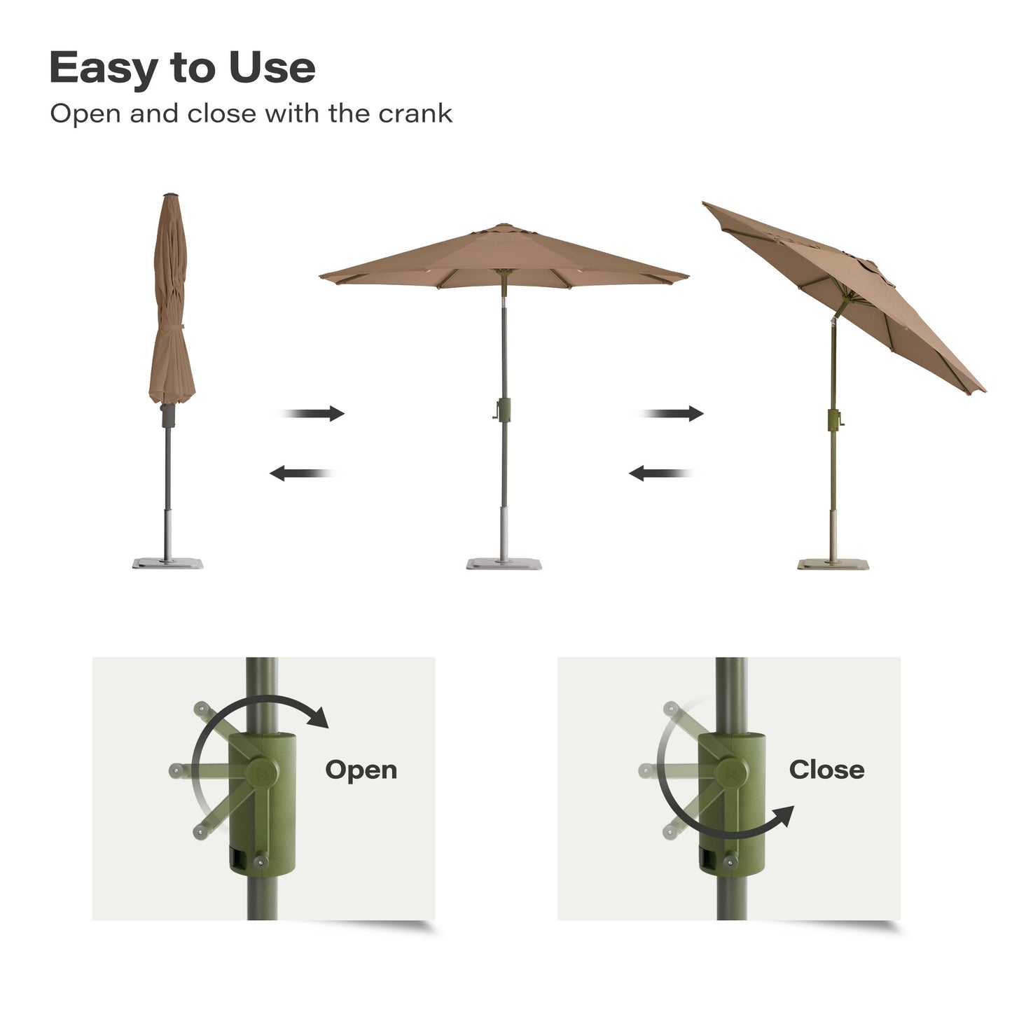 LAUSAINT HOME 9' Outdoor Patio Umbrella
