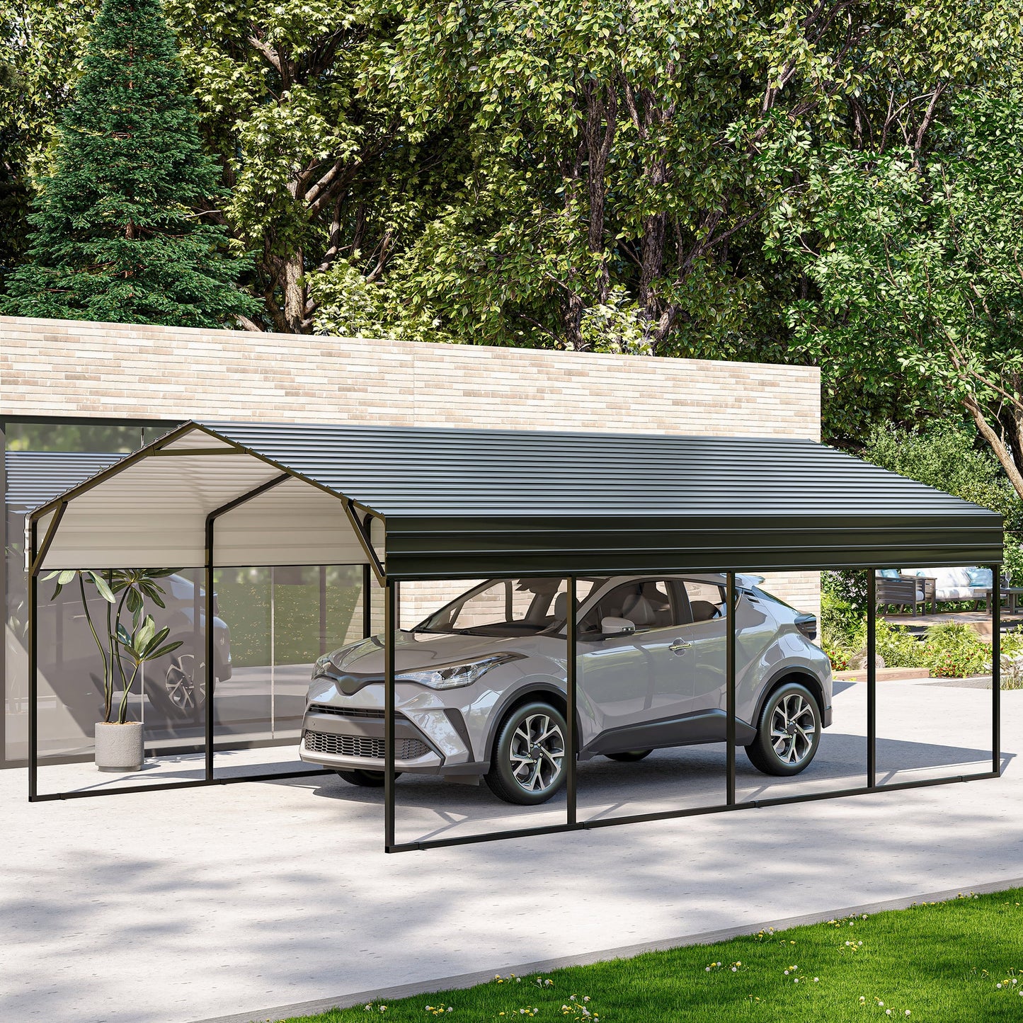 LAUSAINT HOME 12 X 20 FT Galvanized Steel Carport