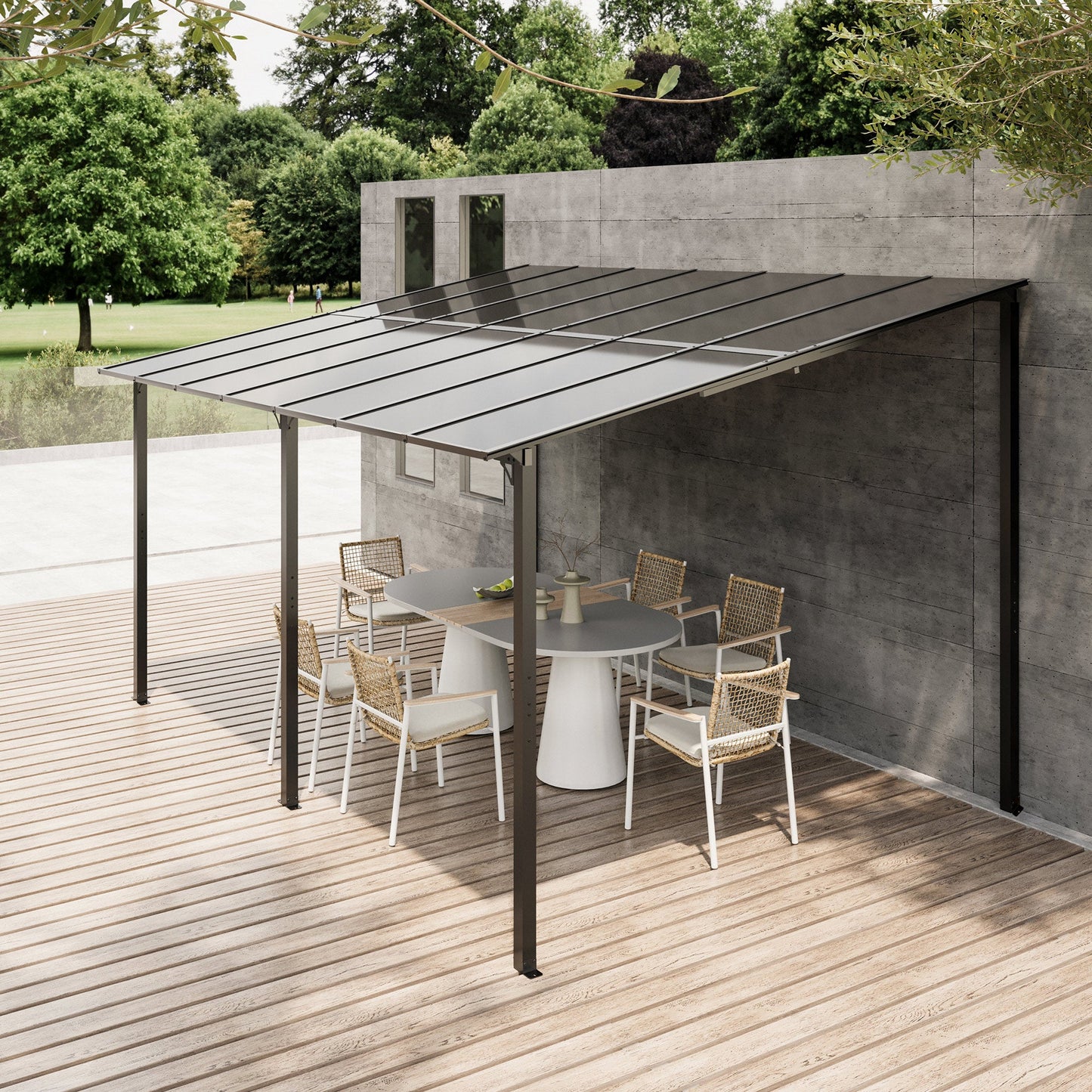 LAUSAINT HOME 14 Ft. W x 10 Ft. D Aluminum Hardtop Pergola with Canopy