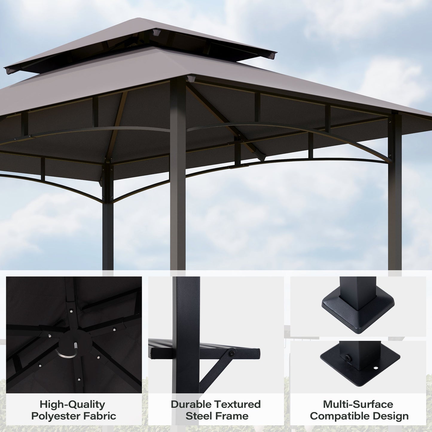 LAUSAINT HOME 8x5 FT Outdoor Grill Gazebo