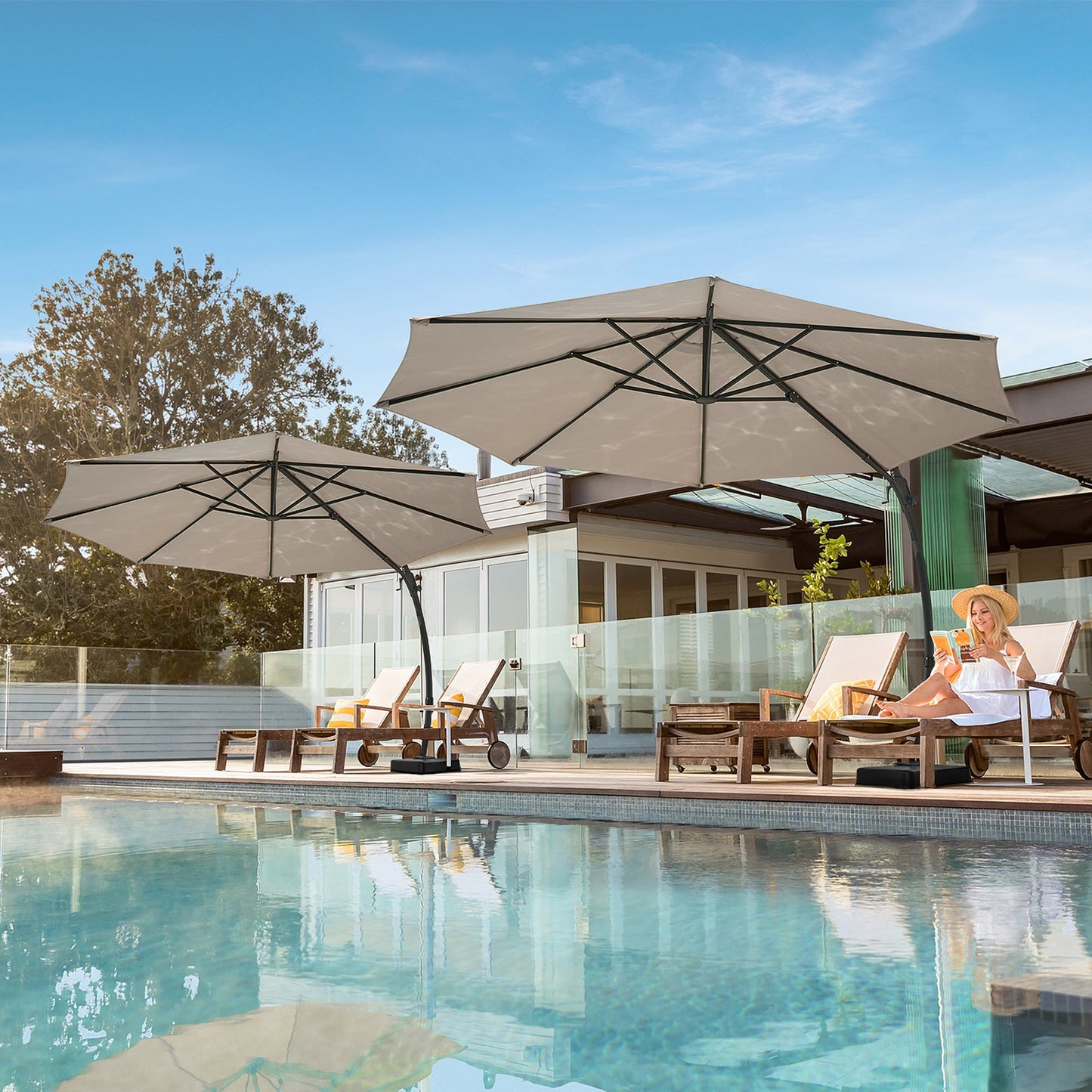 Lausaint Home 11' Deluxe Cantilever Umbrella