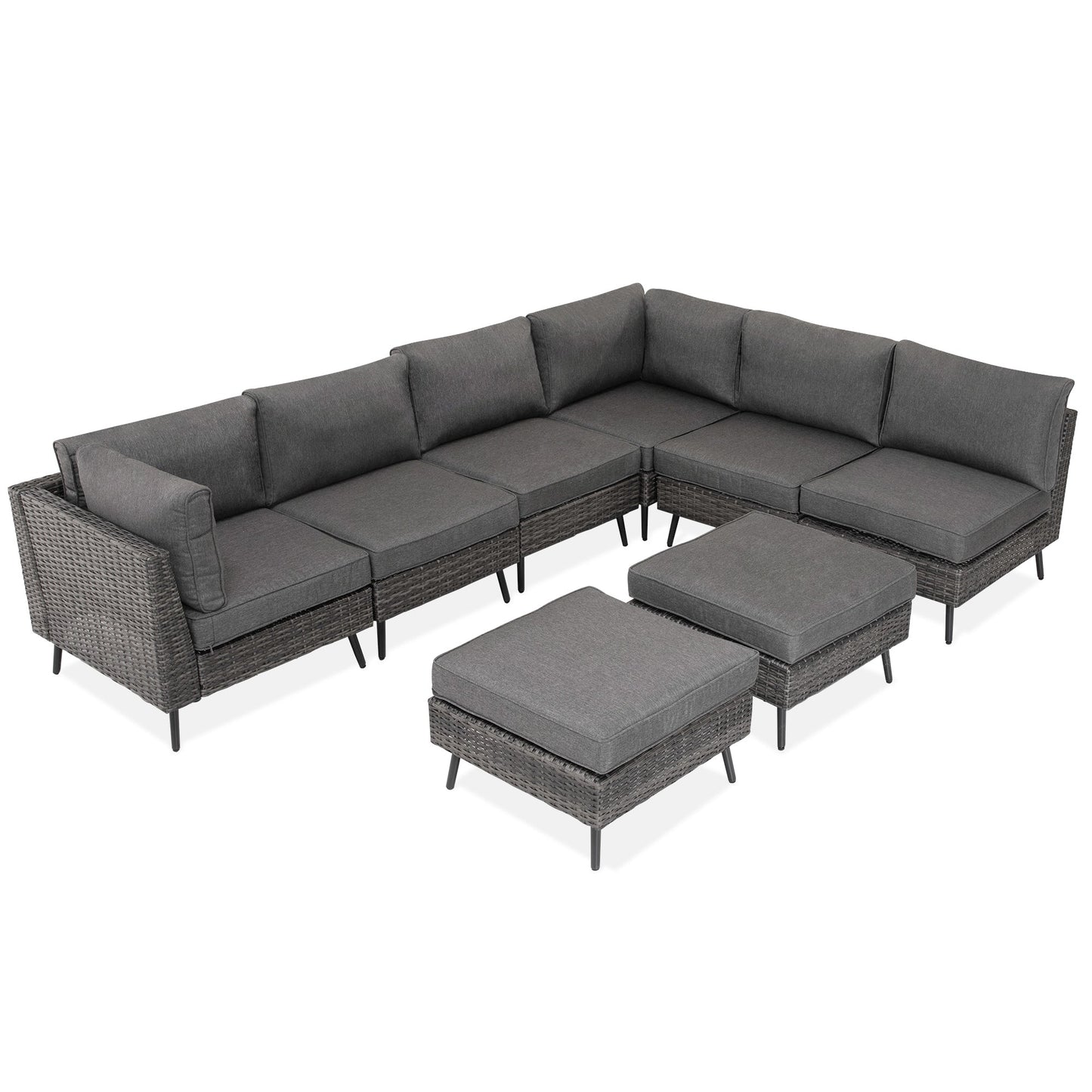 Lausaint Home 8-Piece Wicker Sectional Sofa