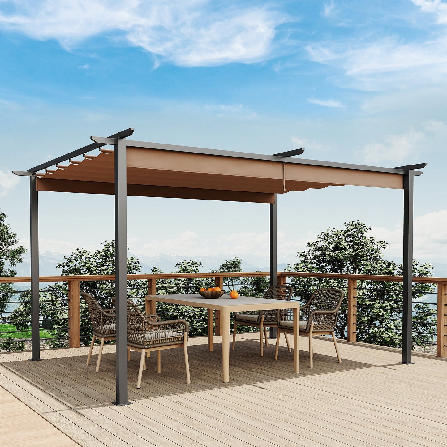 LAUSAINT HOME Aluminum Pergola with Canopy