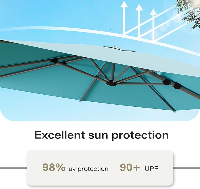 LAUSAINT HOME 10' Square Cantilever Umbrella with Olefin Fabric