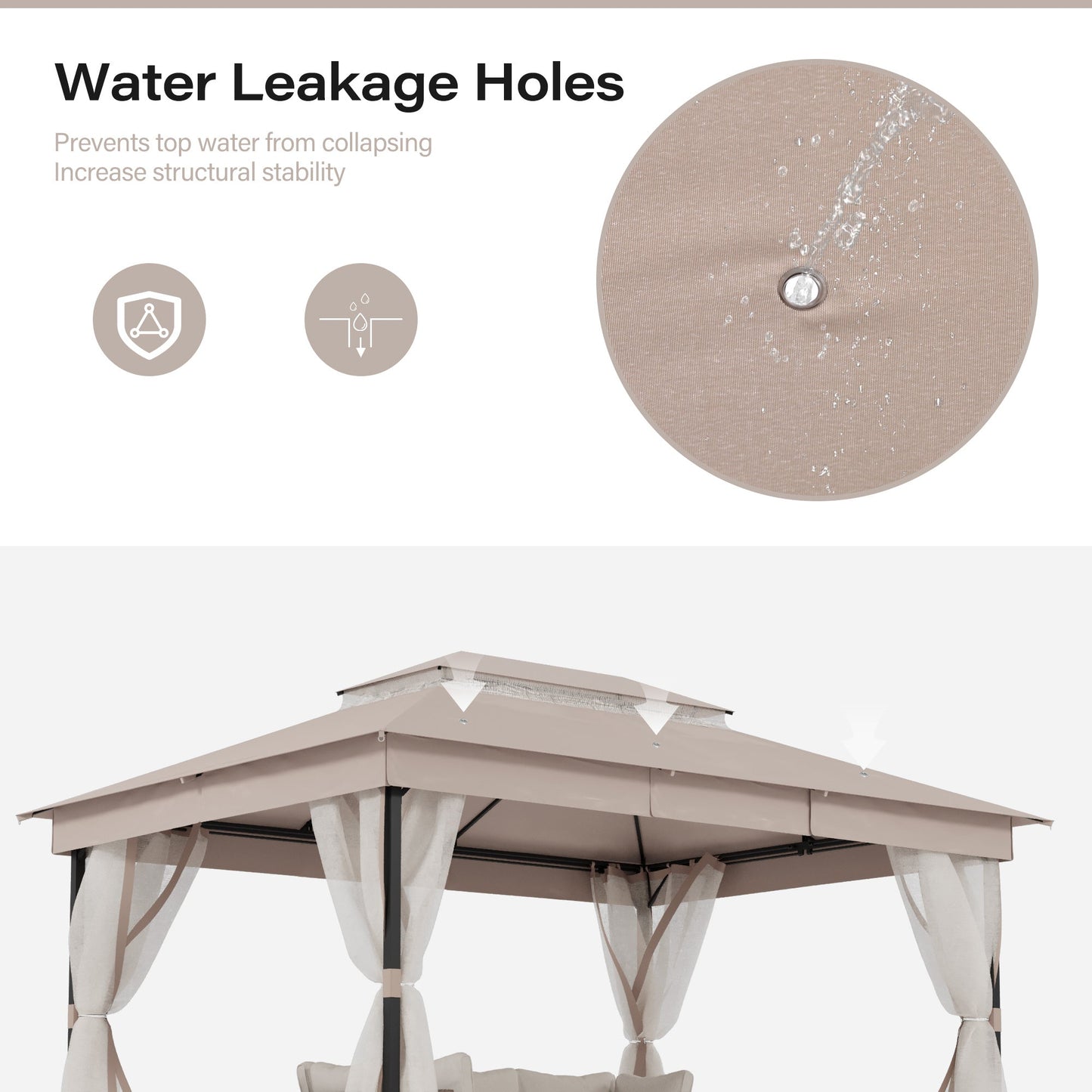 LAUSAINT HOME Patio Gazebo with mosquito mesh
