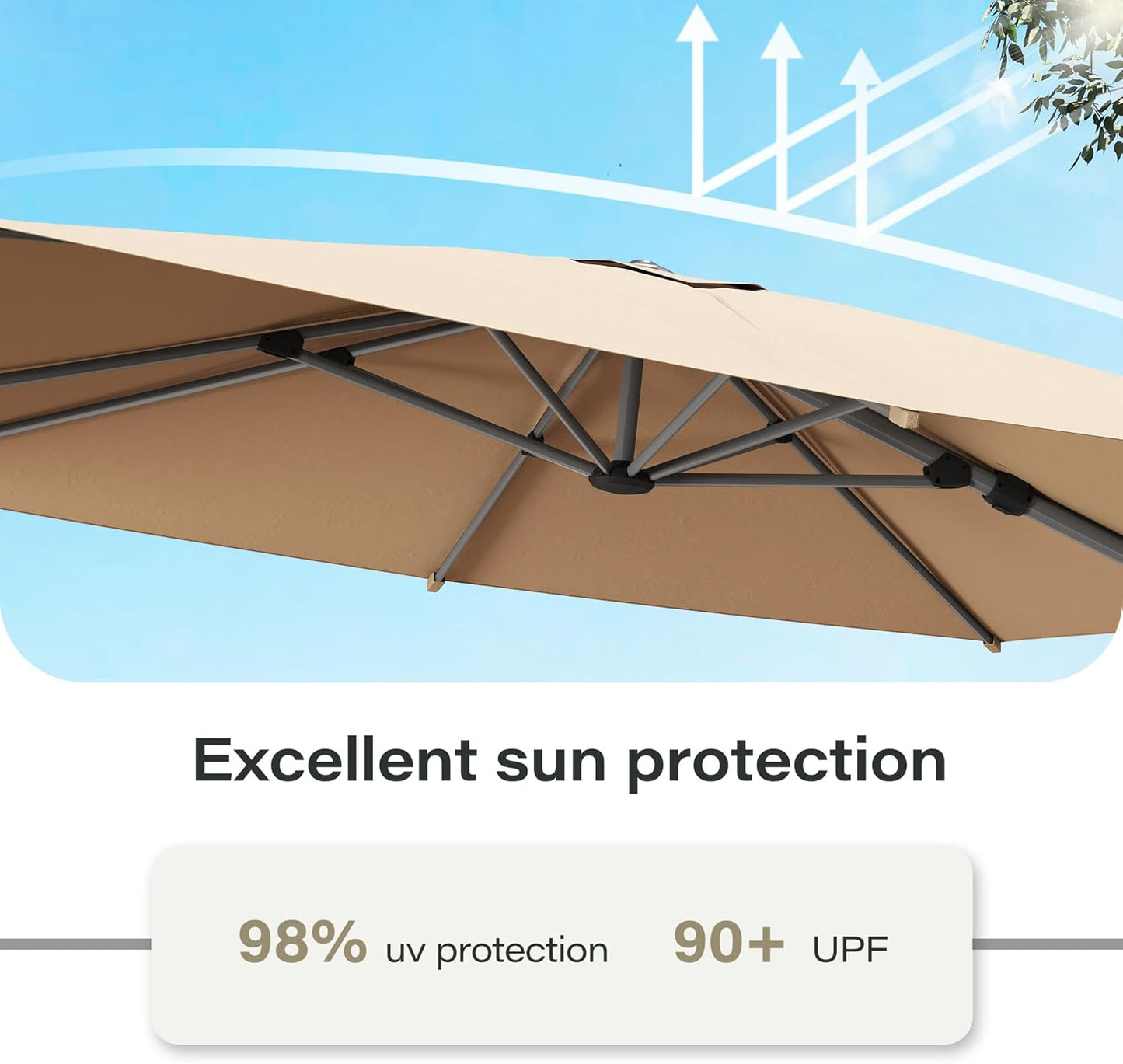 LAUSAINT HOME 10' Square Cantilever Umbrella with Olefin Fabric