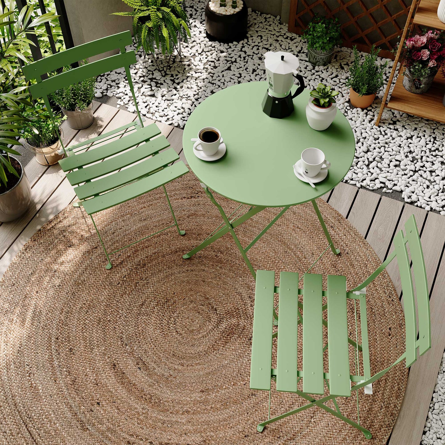 LAUSAINT HOME 3-Piece Outdoor Folding Bistro Set
