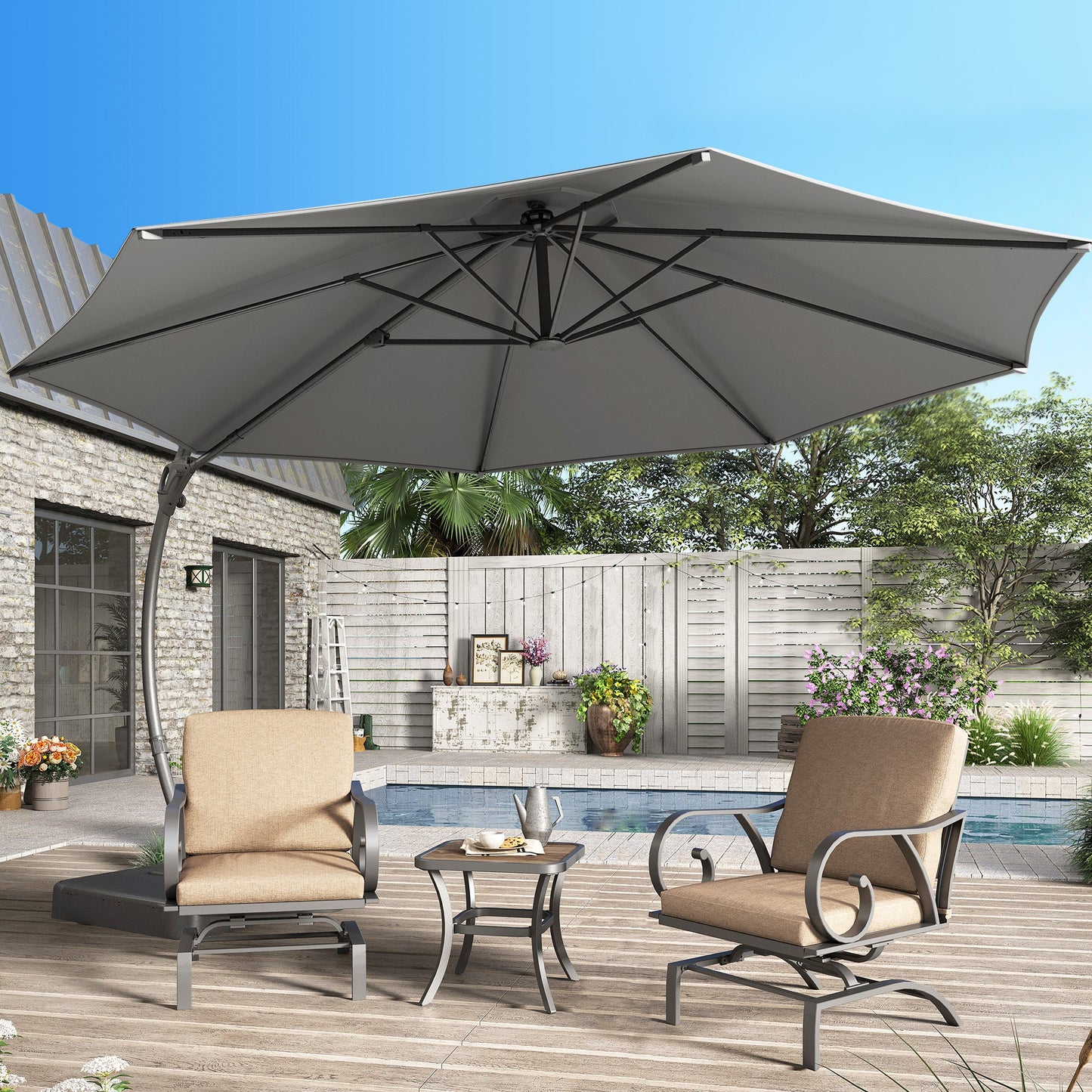 Lausaint Home 11' Deluxe Cantilever Umbrella
