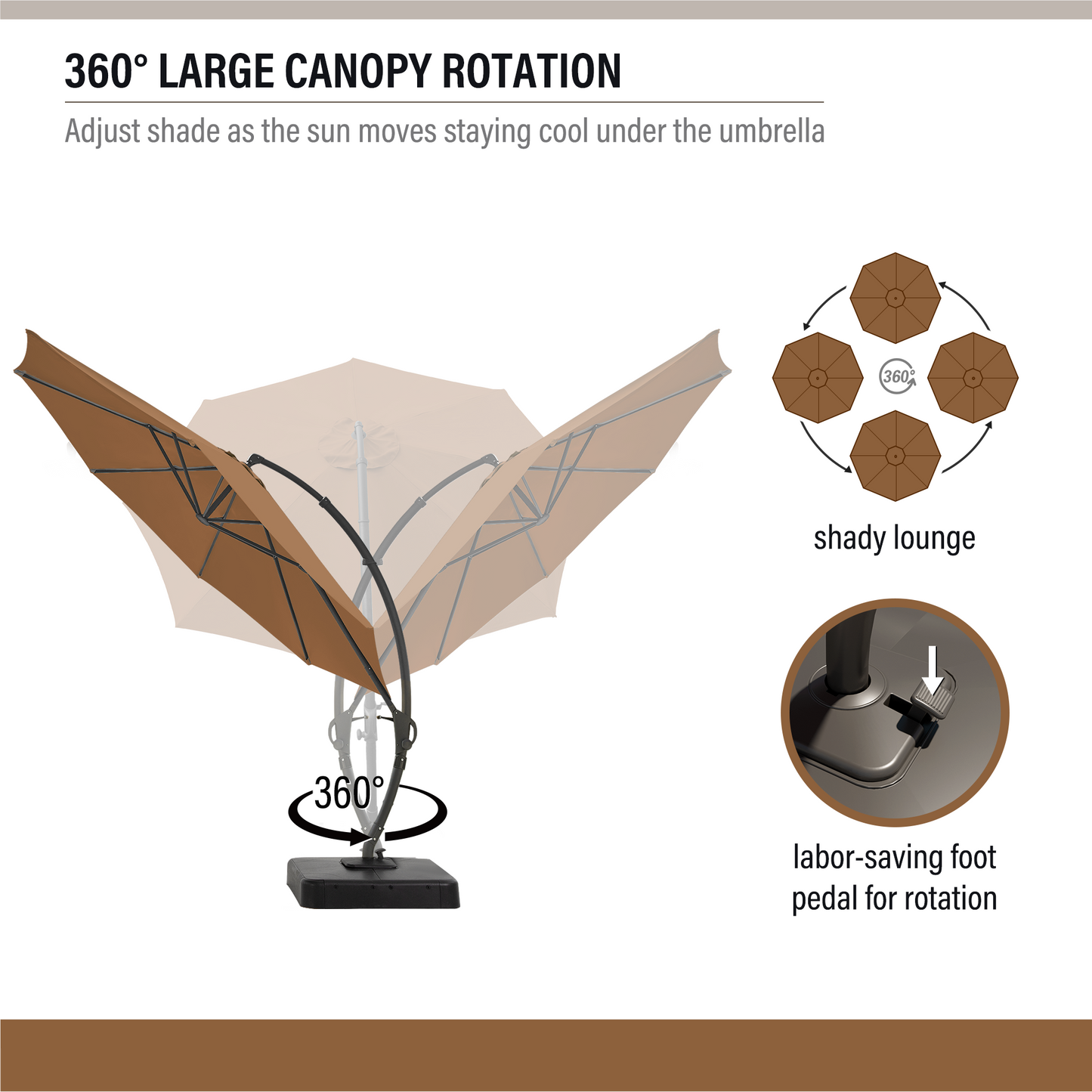 LAUSAINT HOME 10' Deluxe Cantilever Umbrella