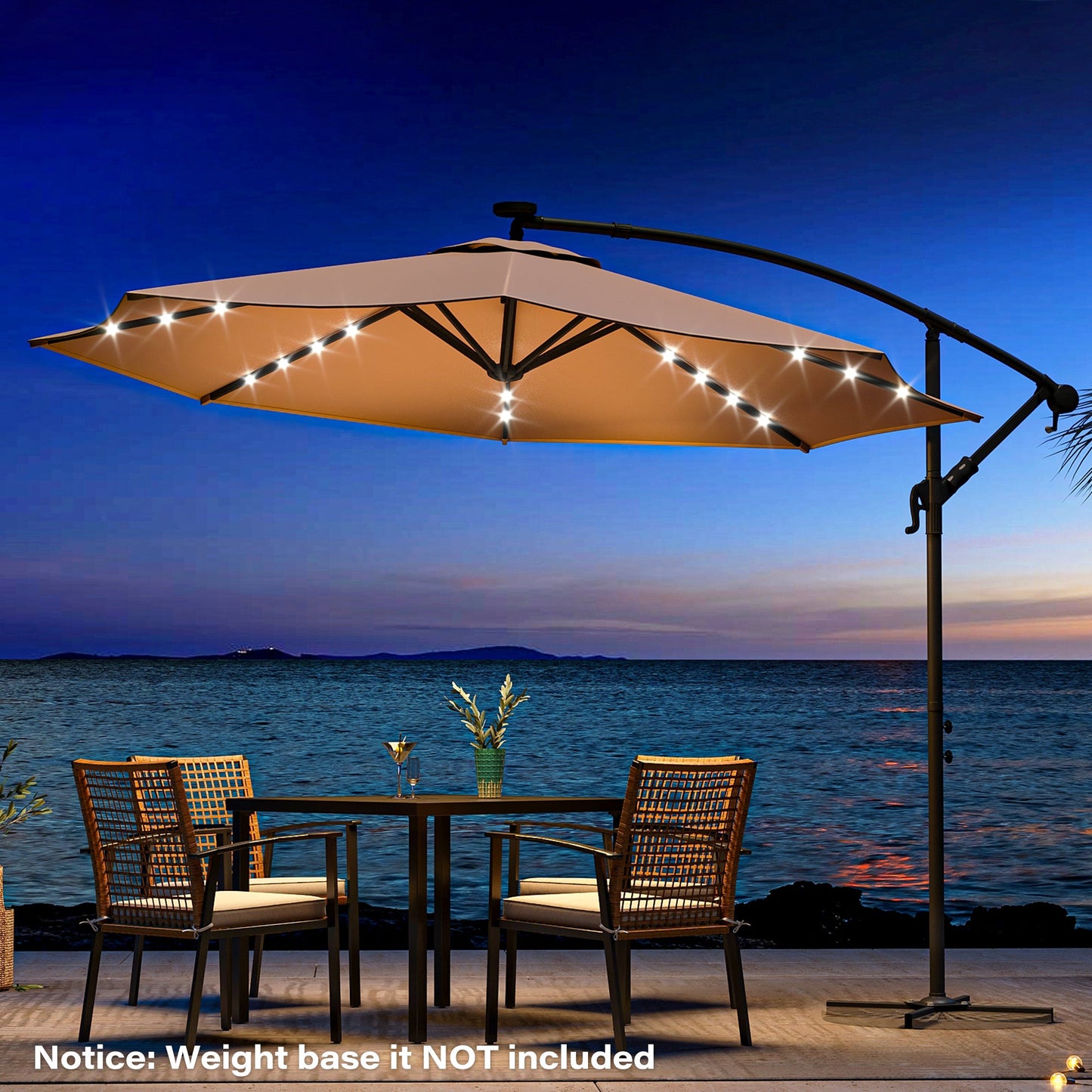 LAUSAINT HOME 10FT Round Cantilever Patio Umbrella