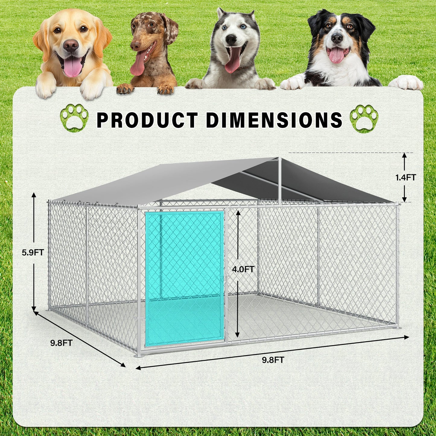 LAUSAINT HOME Heavy Duty Outdoor Dog Kennel
