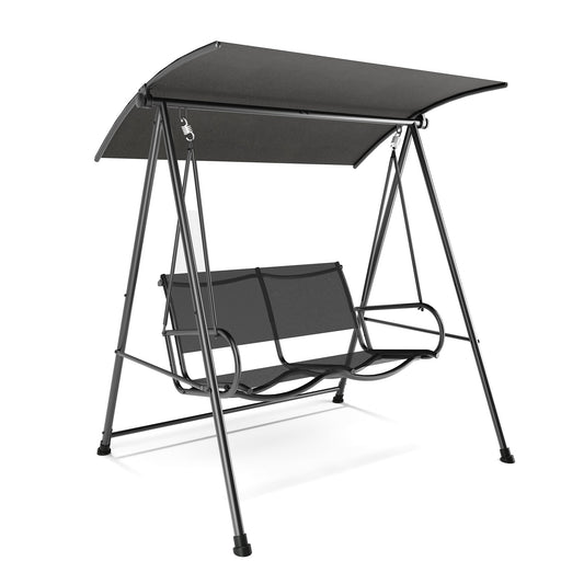 LAUSAINT HOME 3-Seat Patio Swing Chair with Adjustable Canopy