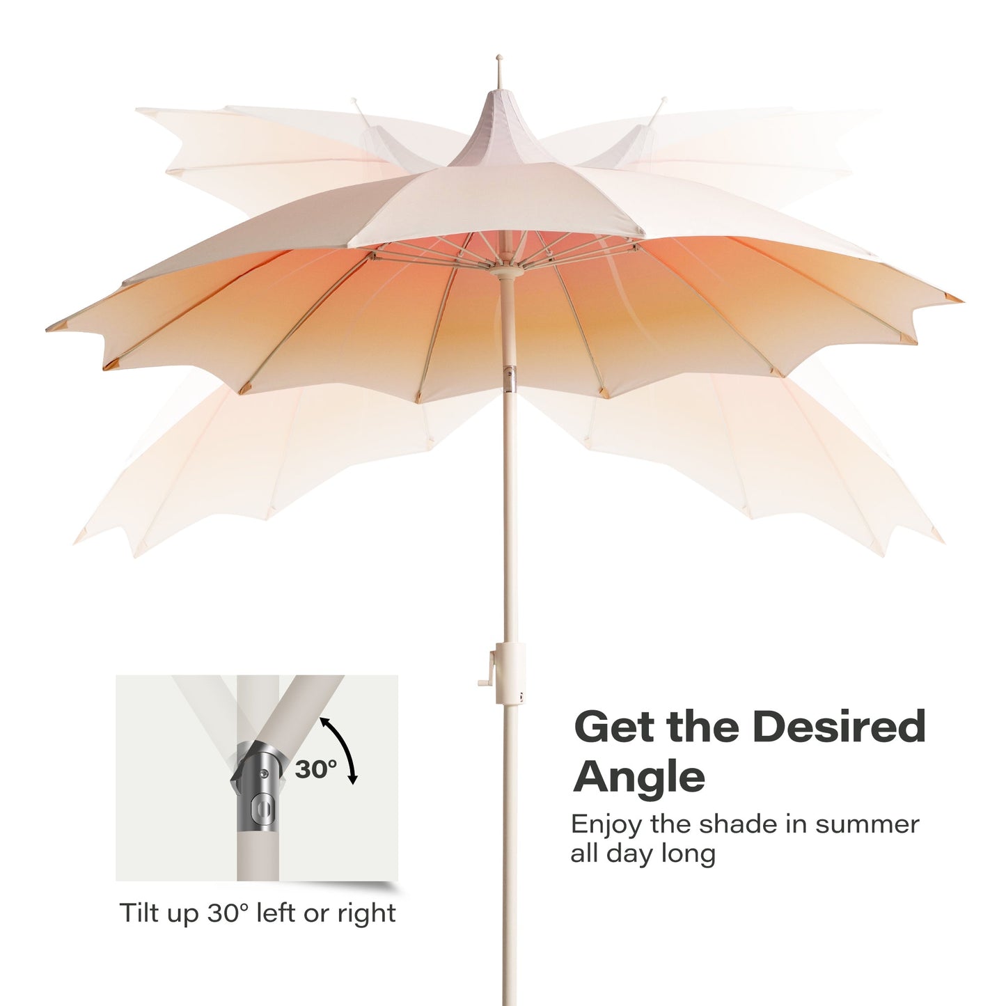 LAUSAINT HOME 9FT  Pergoda Patio Umbrella