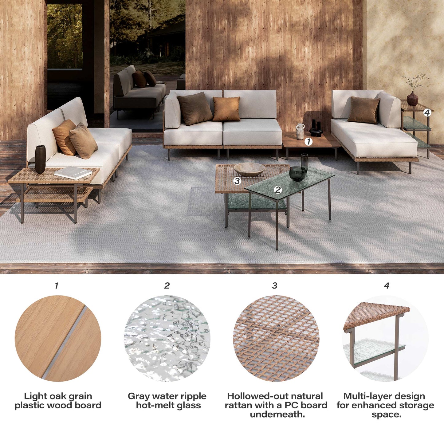 LAUSAINT HOME 10-Piece Wicker Patio Conversation Set