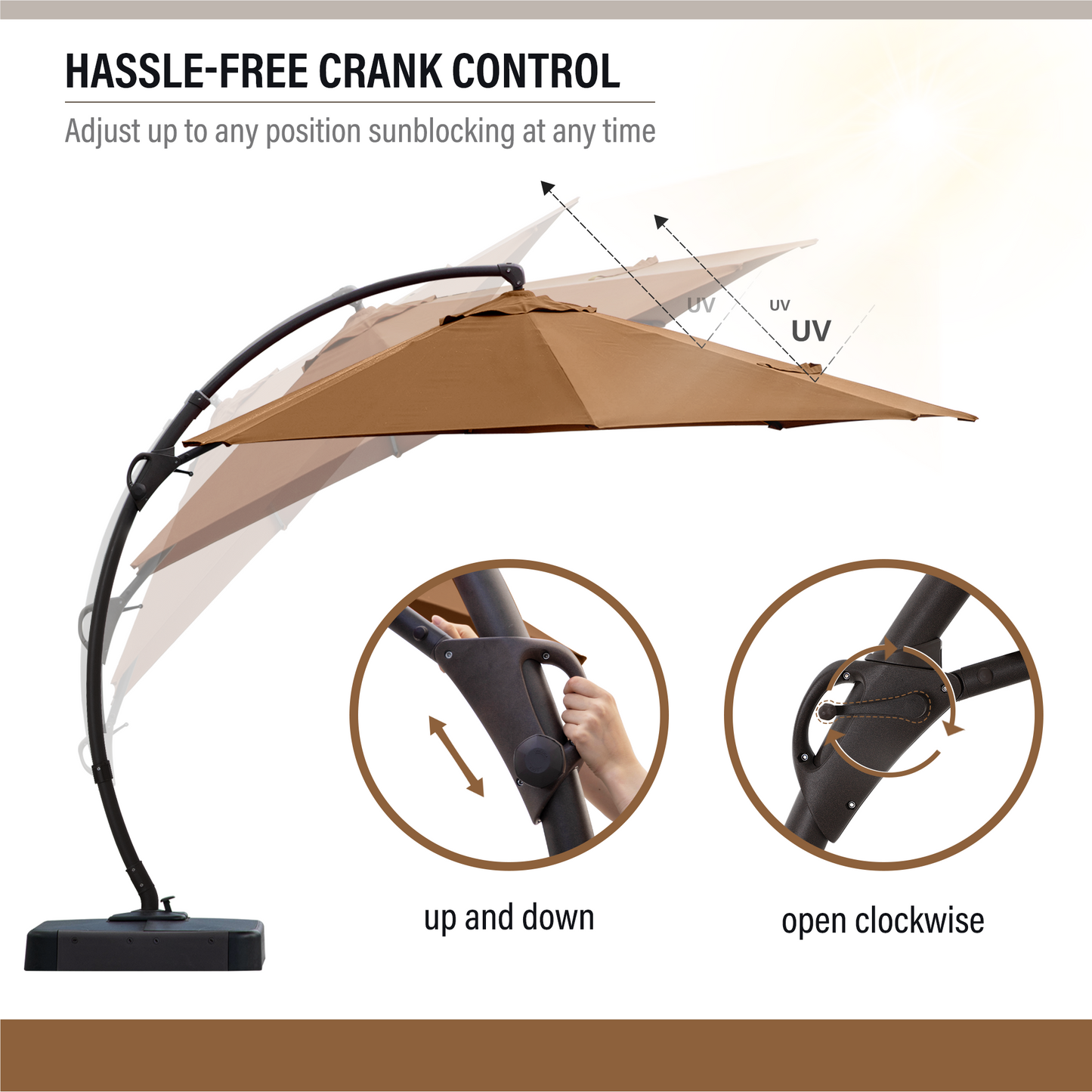 LAUSAINT HOME 10' Deluxe Cantilever Umbrella