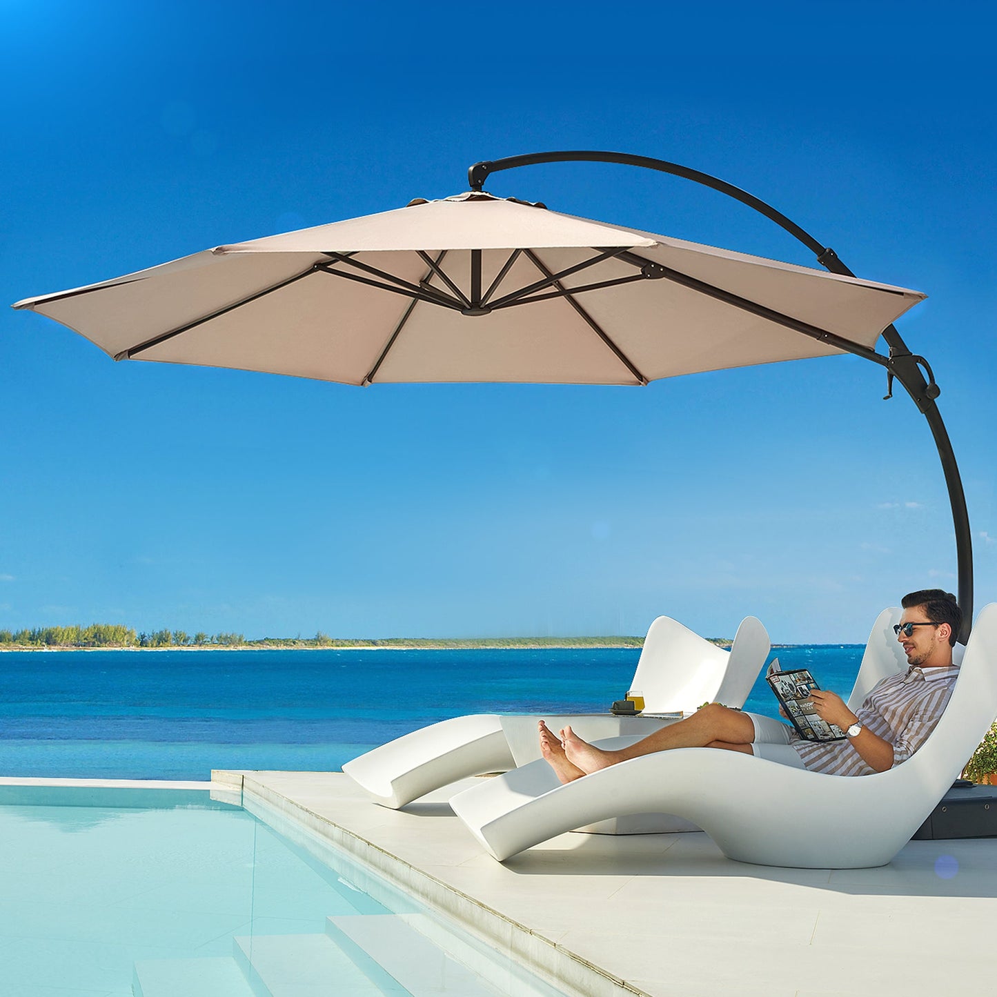 LAUSAINT HOME 12' Deluxe Cantilever Umbrella