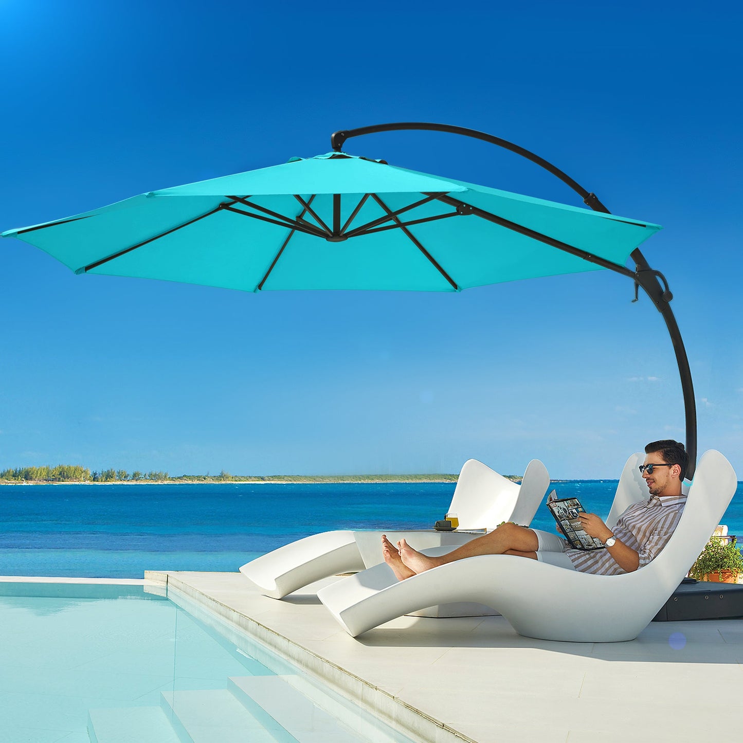 LAUSAINT HOME 12' Deluxe Cantilever Umbrella