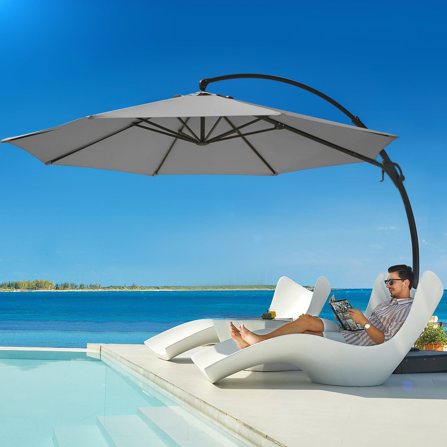 Lausaint Home 11' Deluxe Cantilever Umbrella