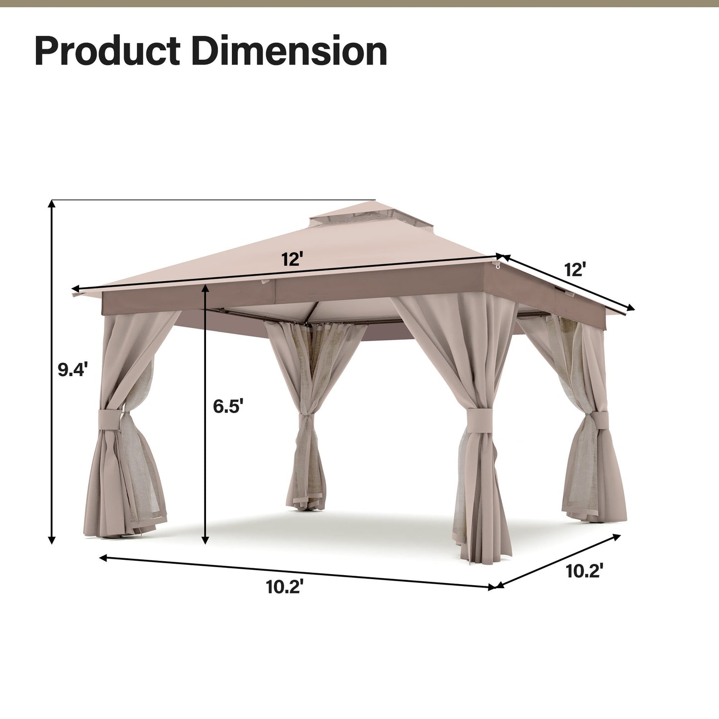 LAUSAINT HOME Accessories for 12' x 12'gazebo
