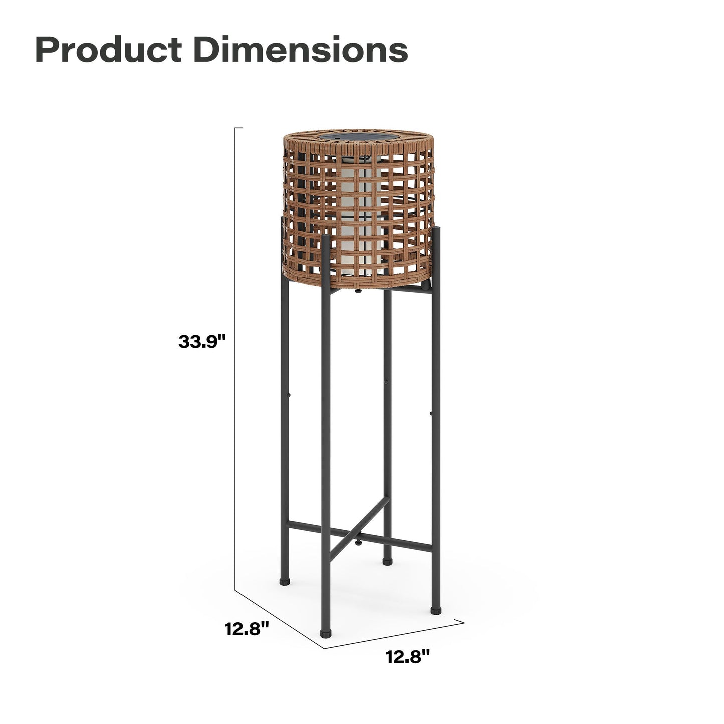 LAUSAINT HOME Solar Powered Outdoor Floor Lamp with Auto On/Off LED Light