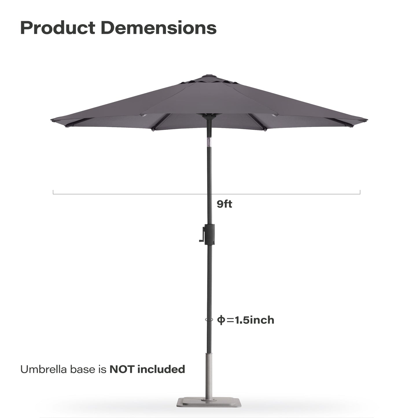 LAUSAINT HOME 9' Outdoor Patio Umbrella