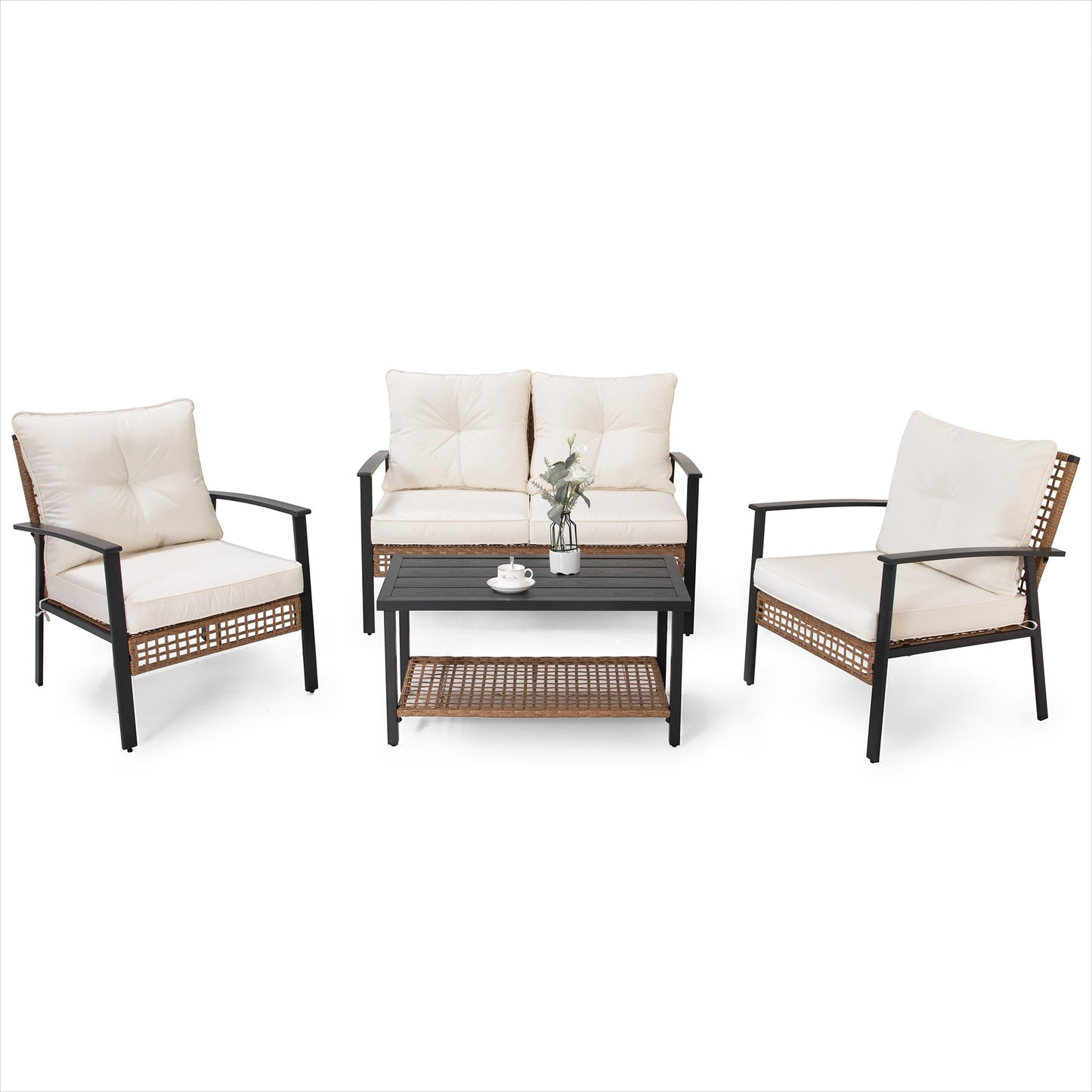 LAUSAINT HOME 4-piece Rattan Conversation Set