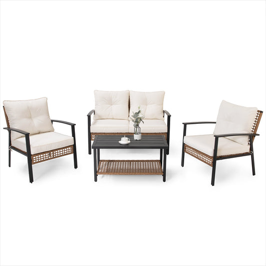 LAUSAINT HOME 4-piece Rattan Conversation Set