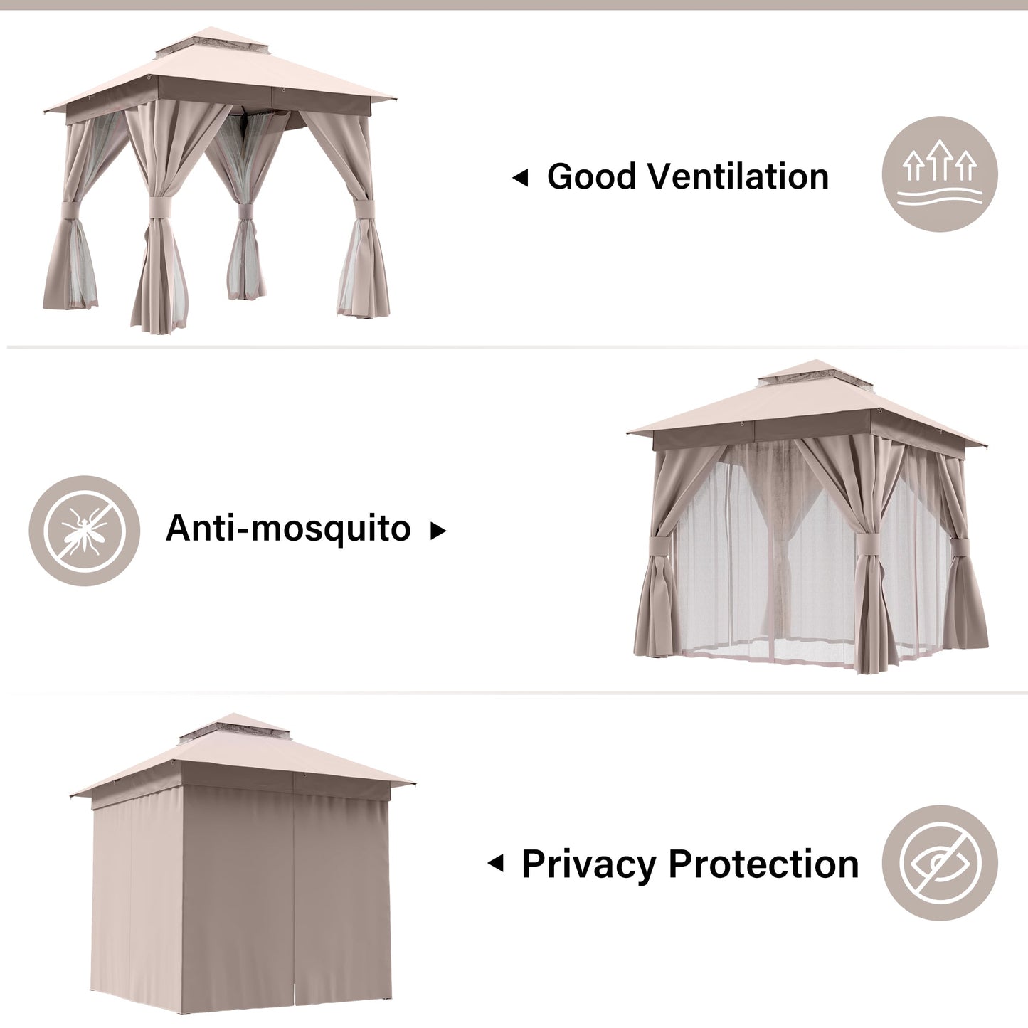 LAUSAINT HOME 8'X 8'  Patio Steel Gazebo