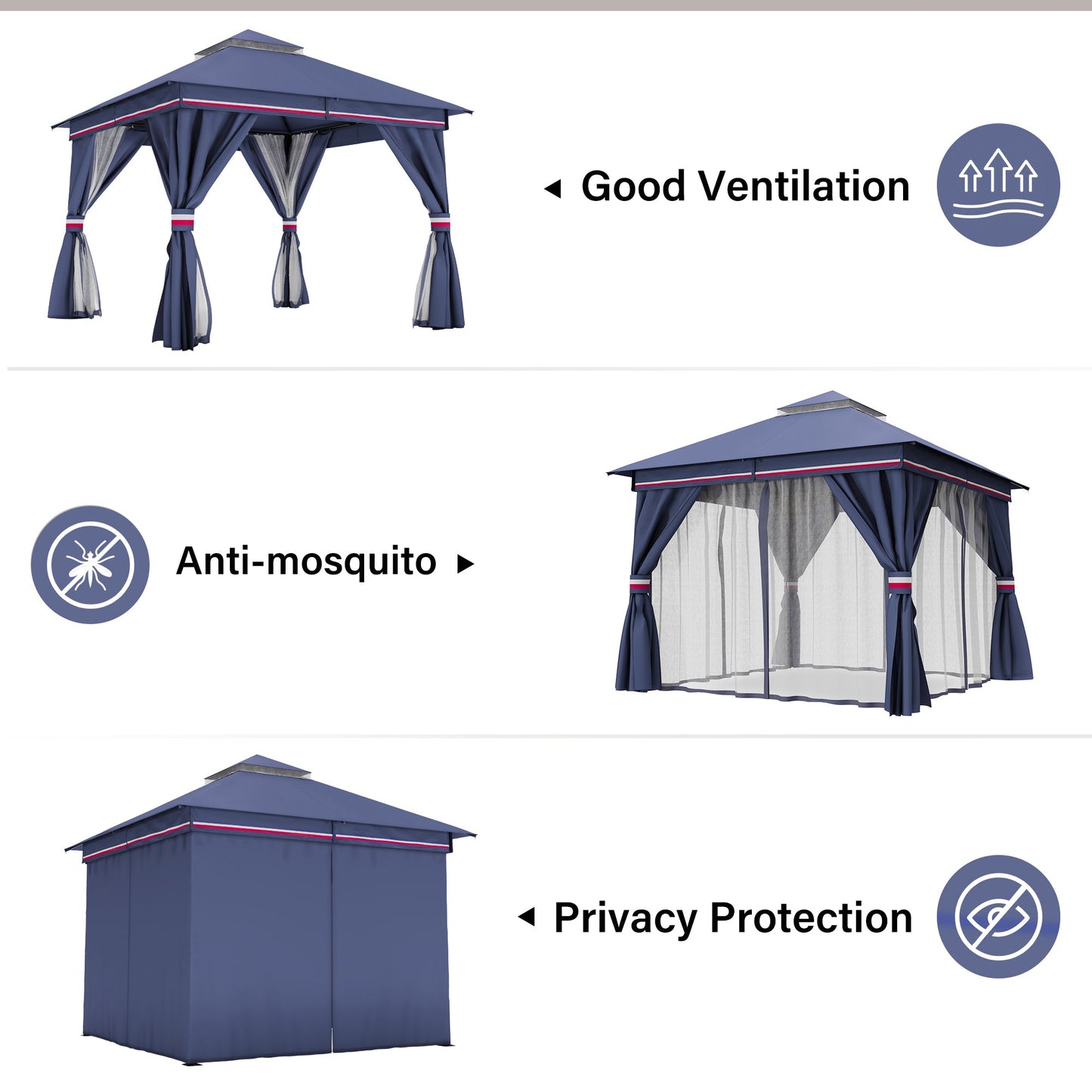 LAUSAINT HOME 10'X10' Patio Steel Gazebo