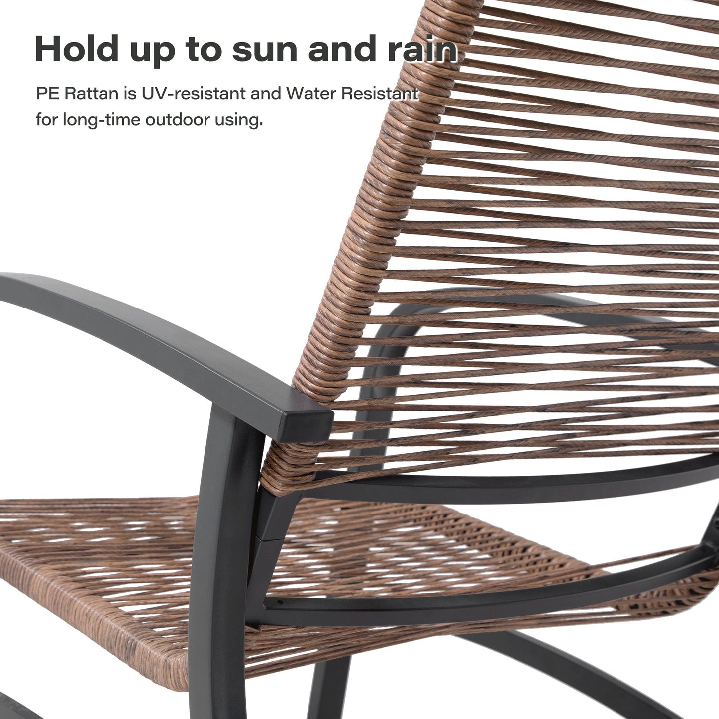 LAUSAINT HOME 5 Piece PE Wicker Patio Conversation Set