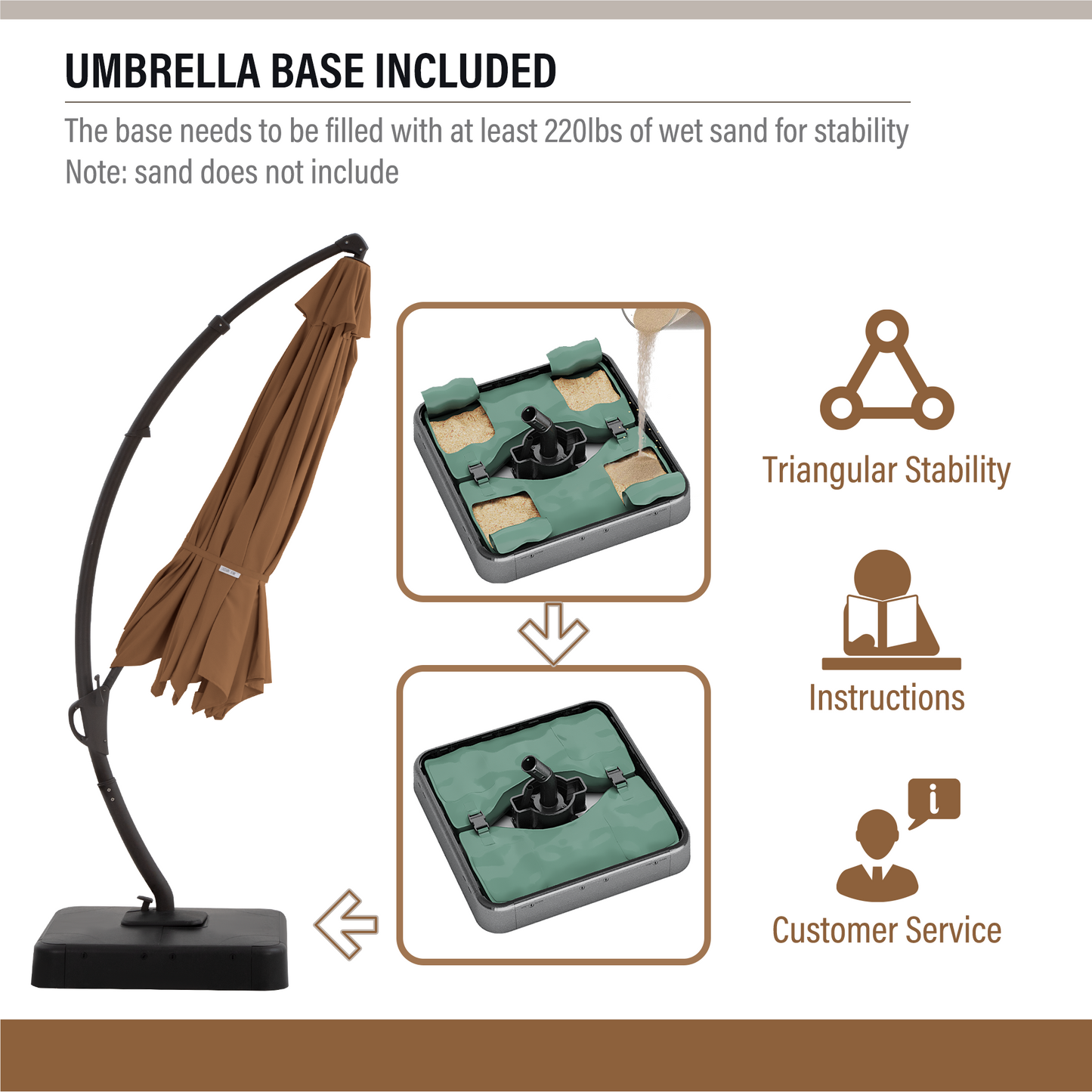 LAUSAINT HOME 10' Deluxe Cantilever Umbrella