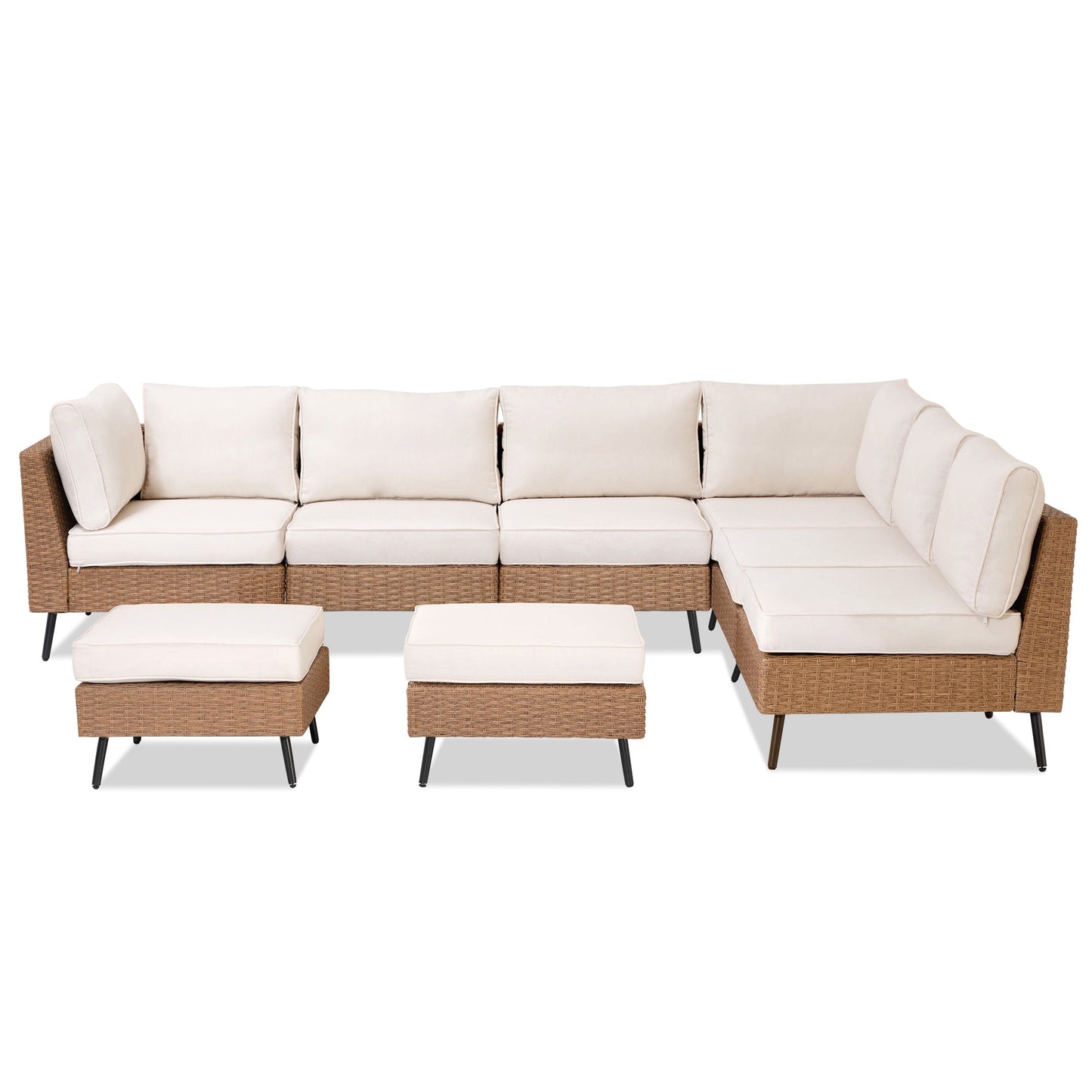 Lausaint Home 8-Piece Wicker Sectional Sofa