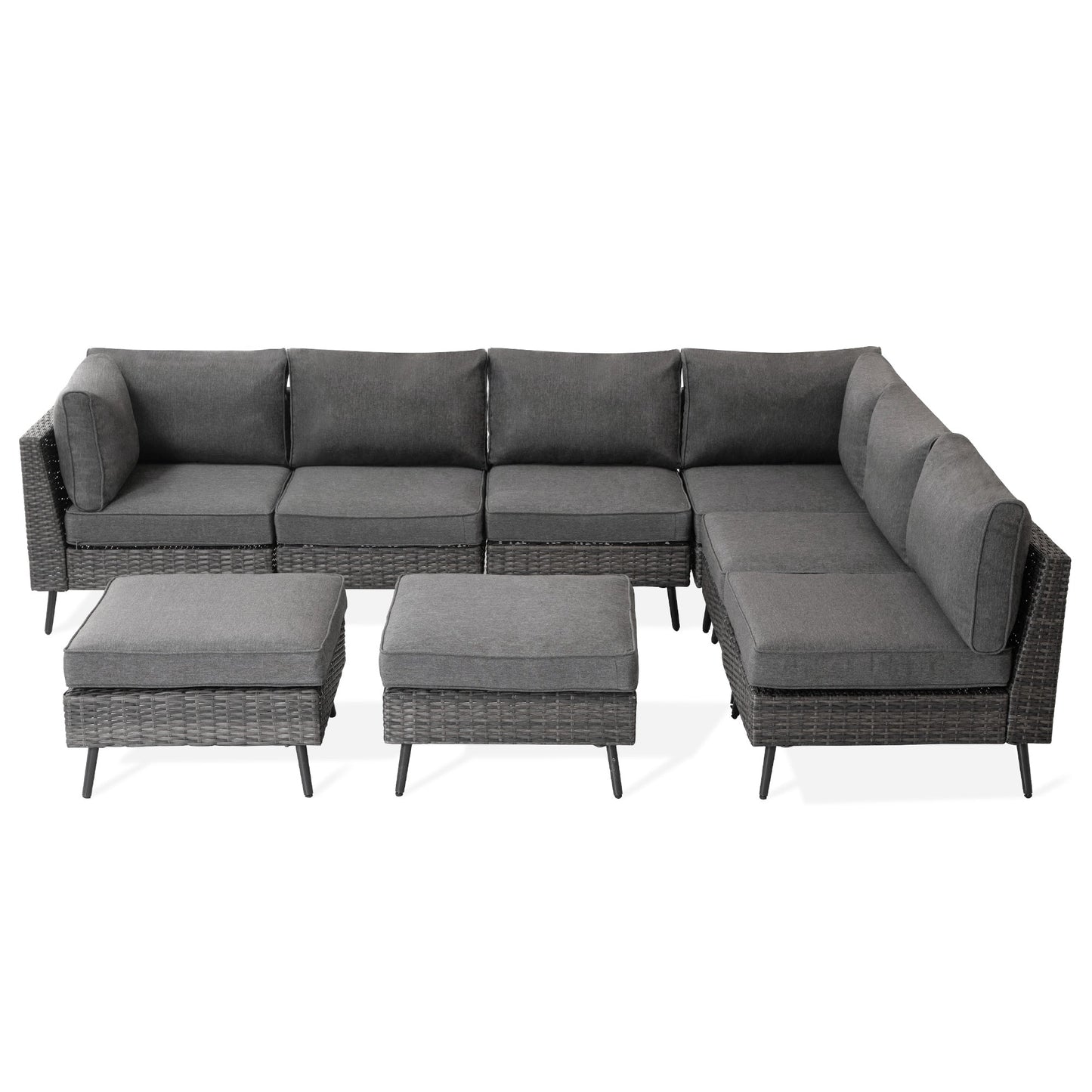 Lausaint Home 8-Piece Wicker Sectional Sofa