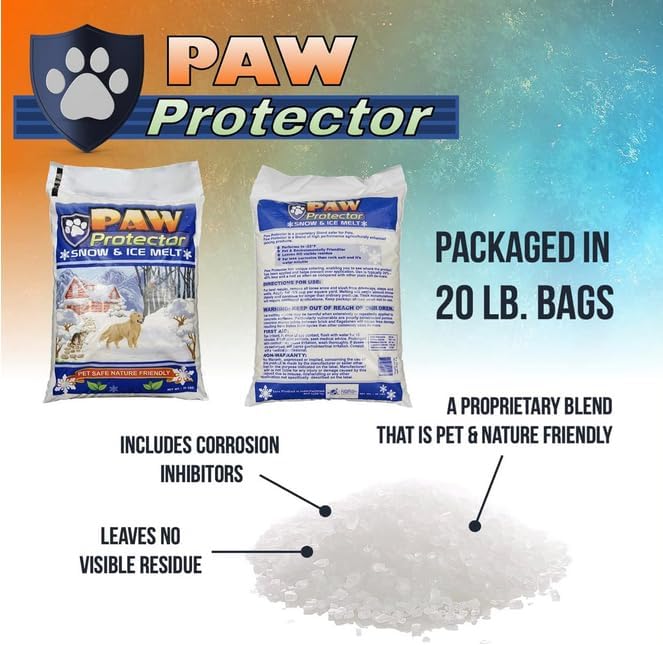 Pet Friendly Ice Melt - Pet Safe Salt for Melting Ice and Snow on Driveways, Walkways, and Sidewalks - Ice Salt That's Safe for Pets, Especially Dogs 20 lbs