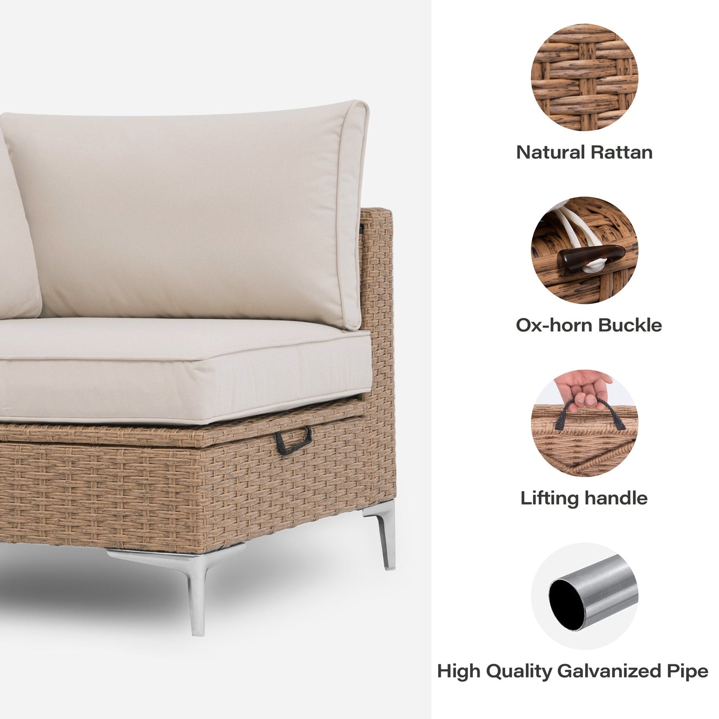 LAUSAINT HOME 7-Piece Outdoor Patio Set with Hidden Storage