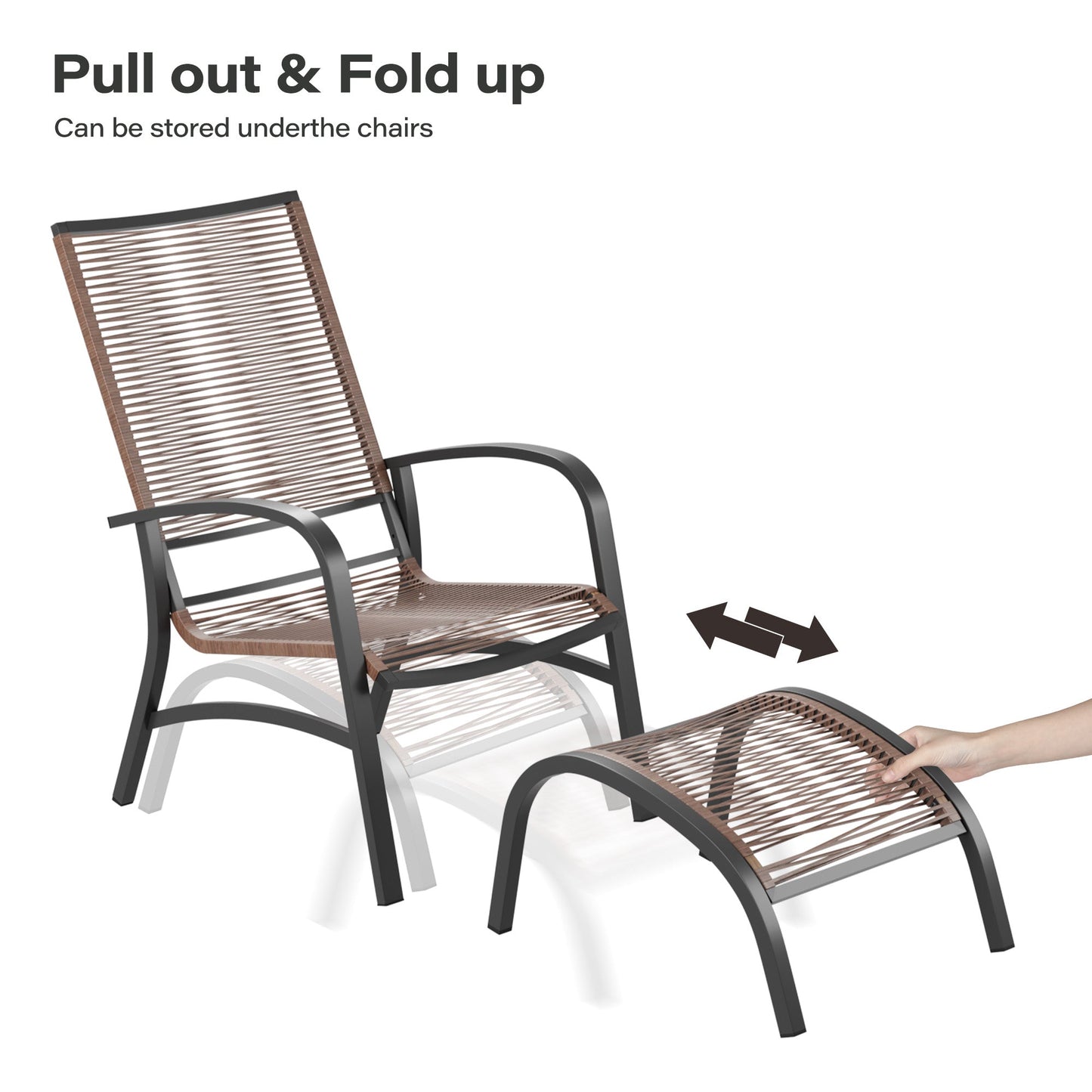 LAUSAINT HOME 5 Piece PE Wicker Patio Conversation Set