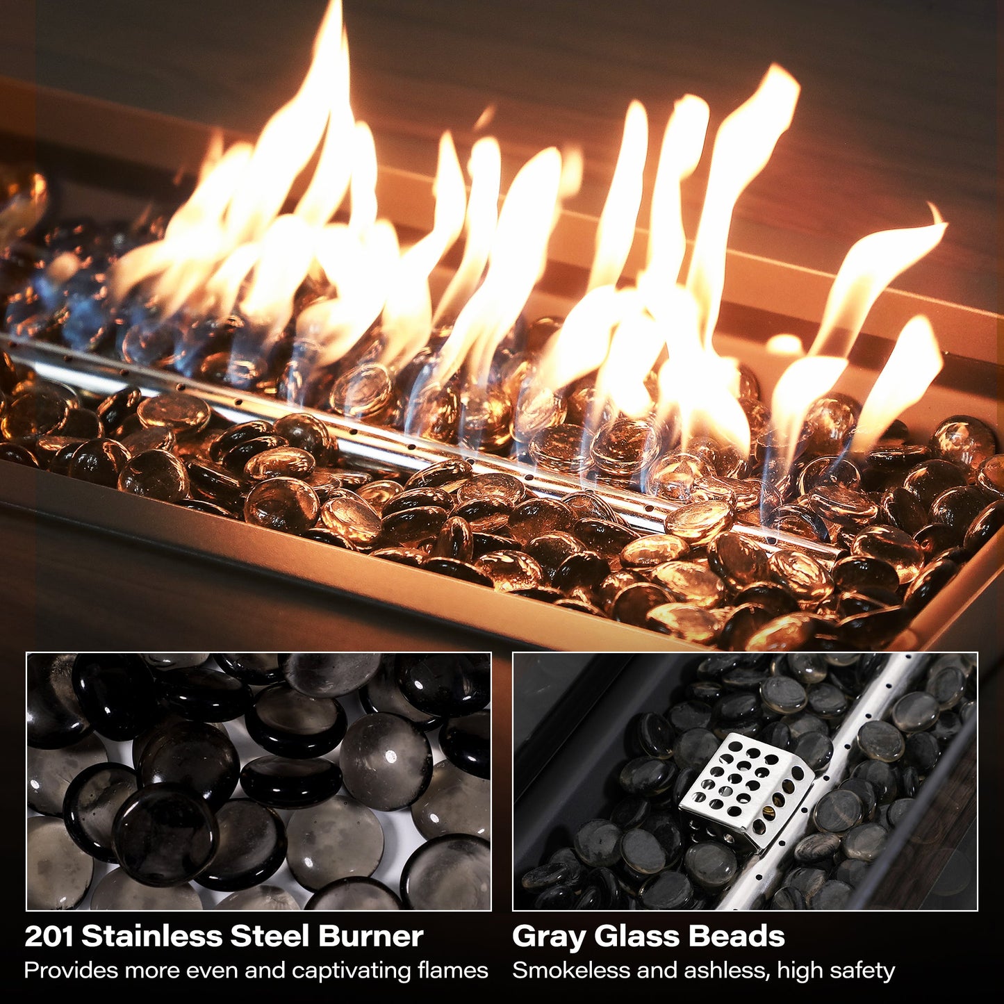 LAUSAINT HOME 55000btu 43' Outdoor Propane Fire Pit Table （New）