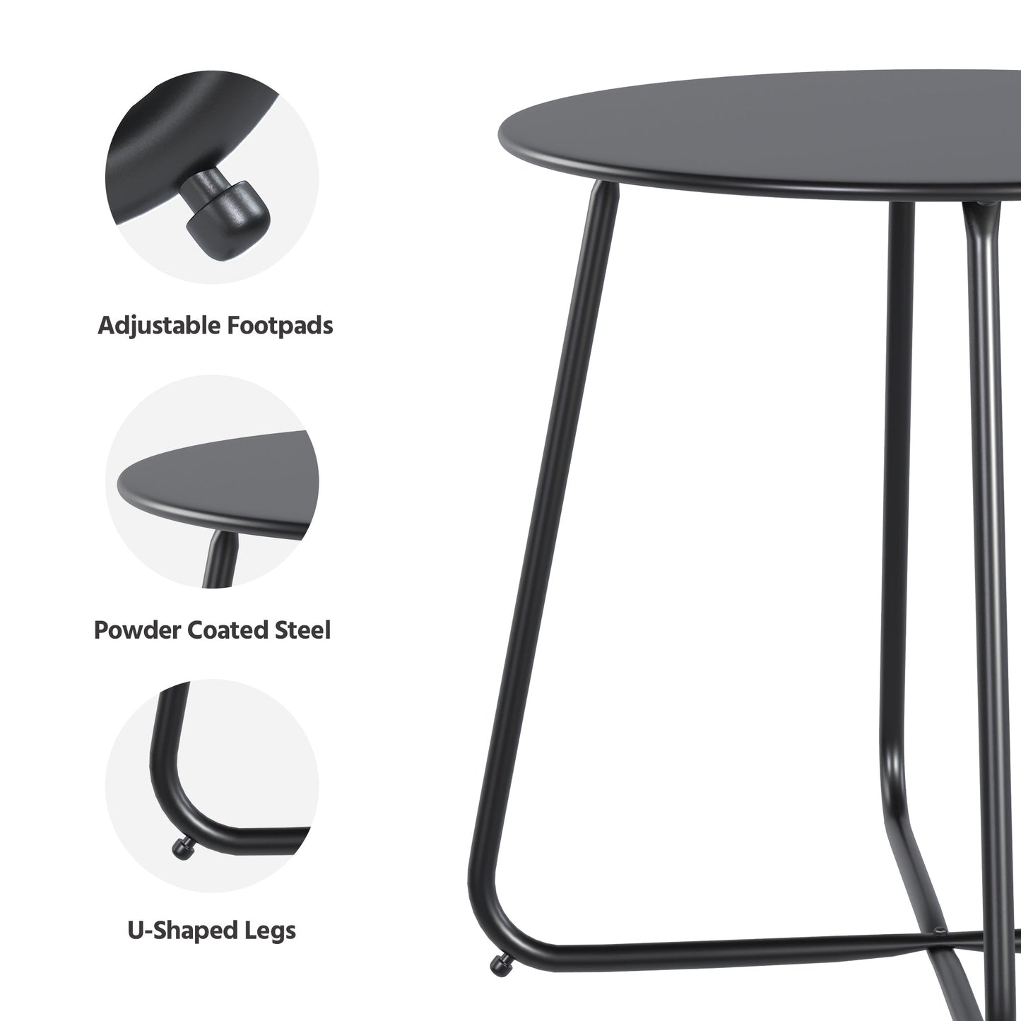 LAUSAINT HOME 17" Metal Side Table