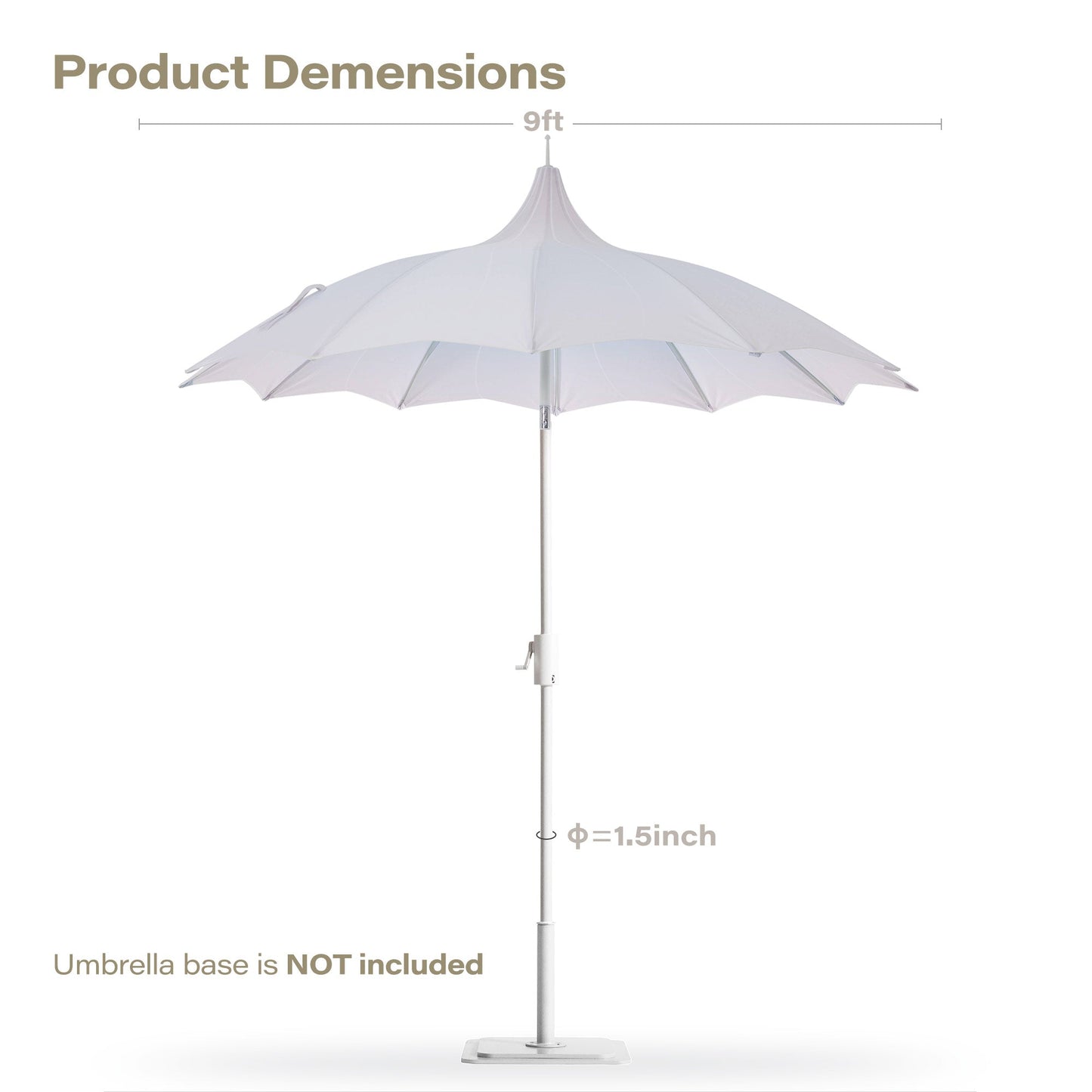 LAUSAINT HOME 9FT  Pergoda Patio Umbrella