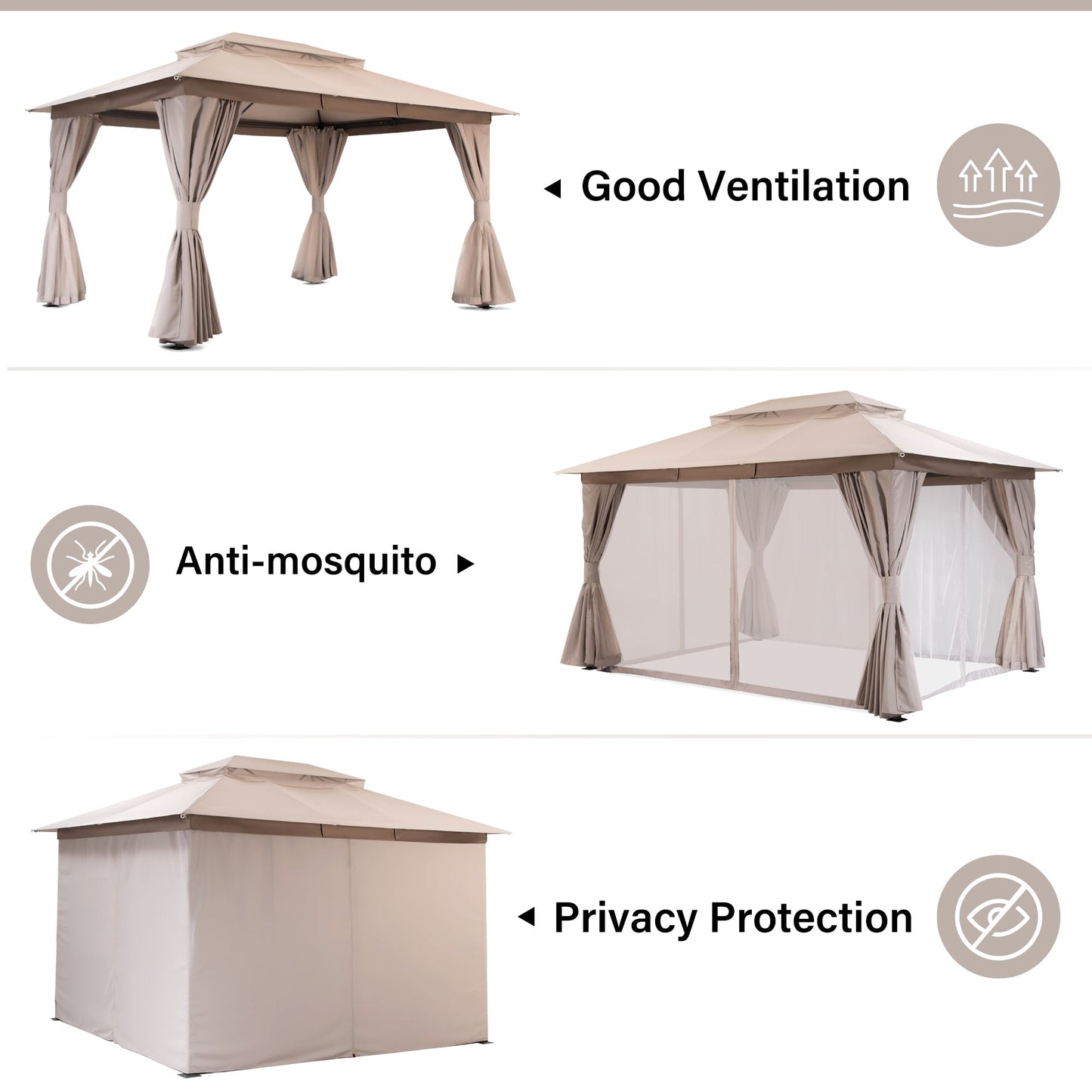 LAUSAINT HOME 10'X13'  Patio Steel Gazebo