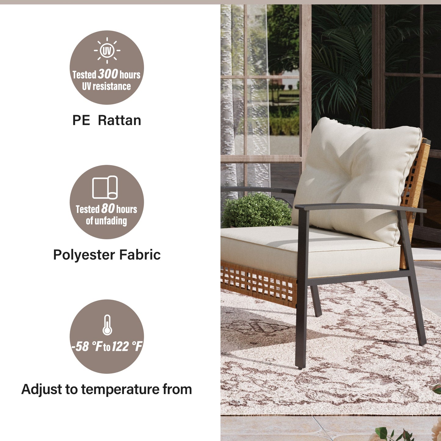 LAUSAINT HOME 4-piece Rattan Conversation Set
