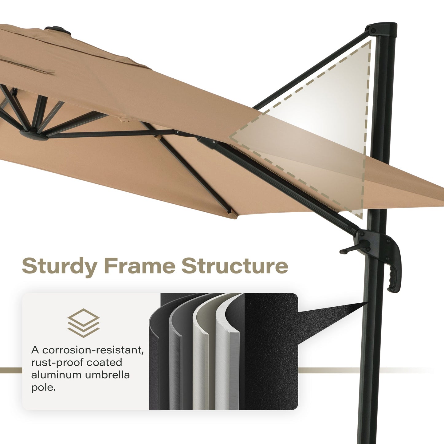LAUSAINT HOME Square Cantilever Umbrella