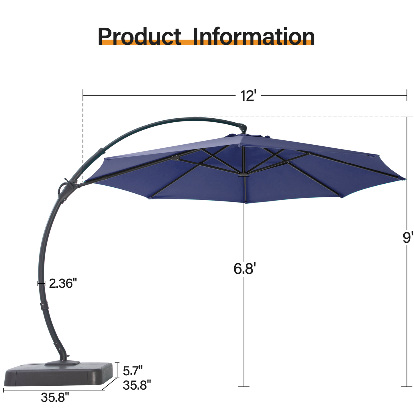 12' Sunbrella ®Cantilever Umbrella