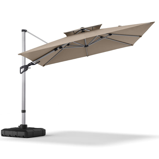 LAUSAINT HOME 10' Double Top Square Cantilever Umbrella