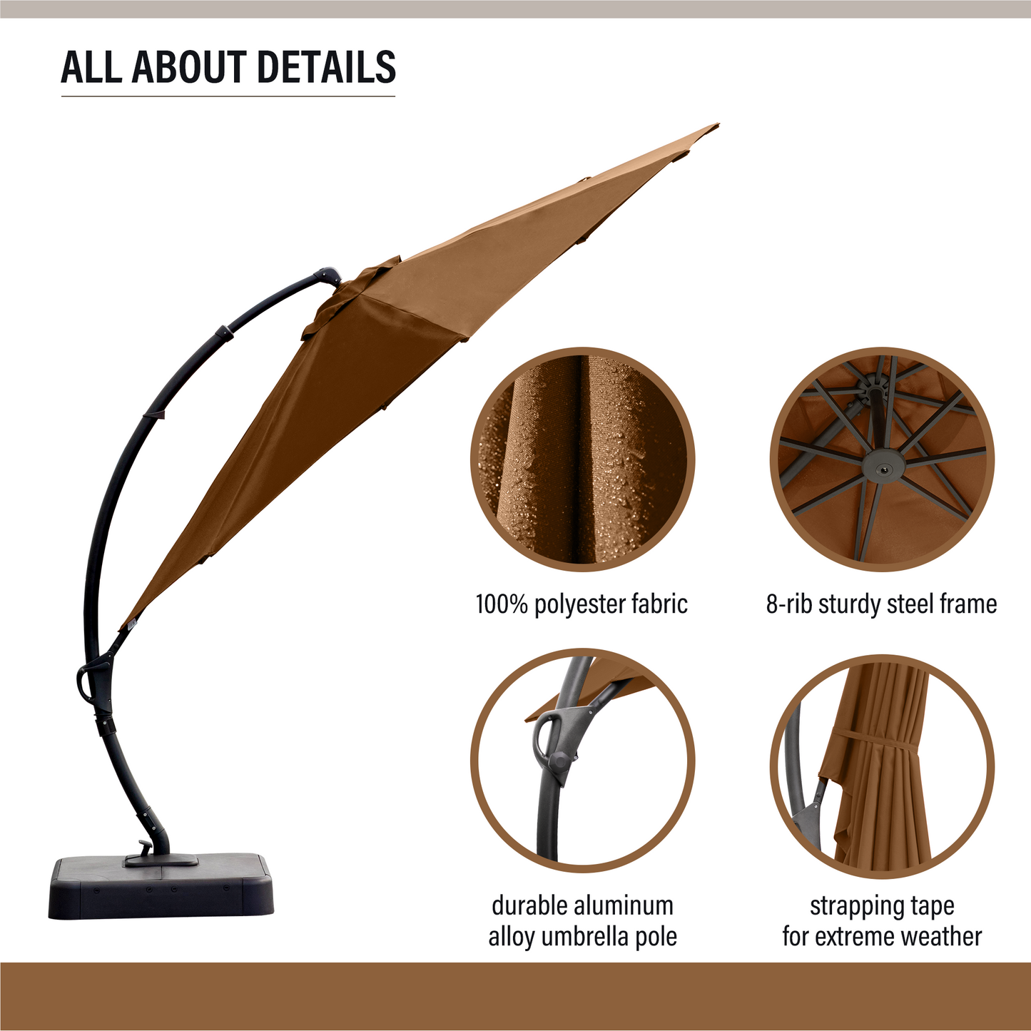 LAUSAINT HOME 10' Deluxe Cantilever Umbrella
