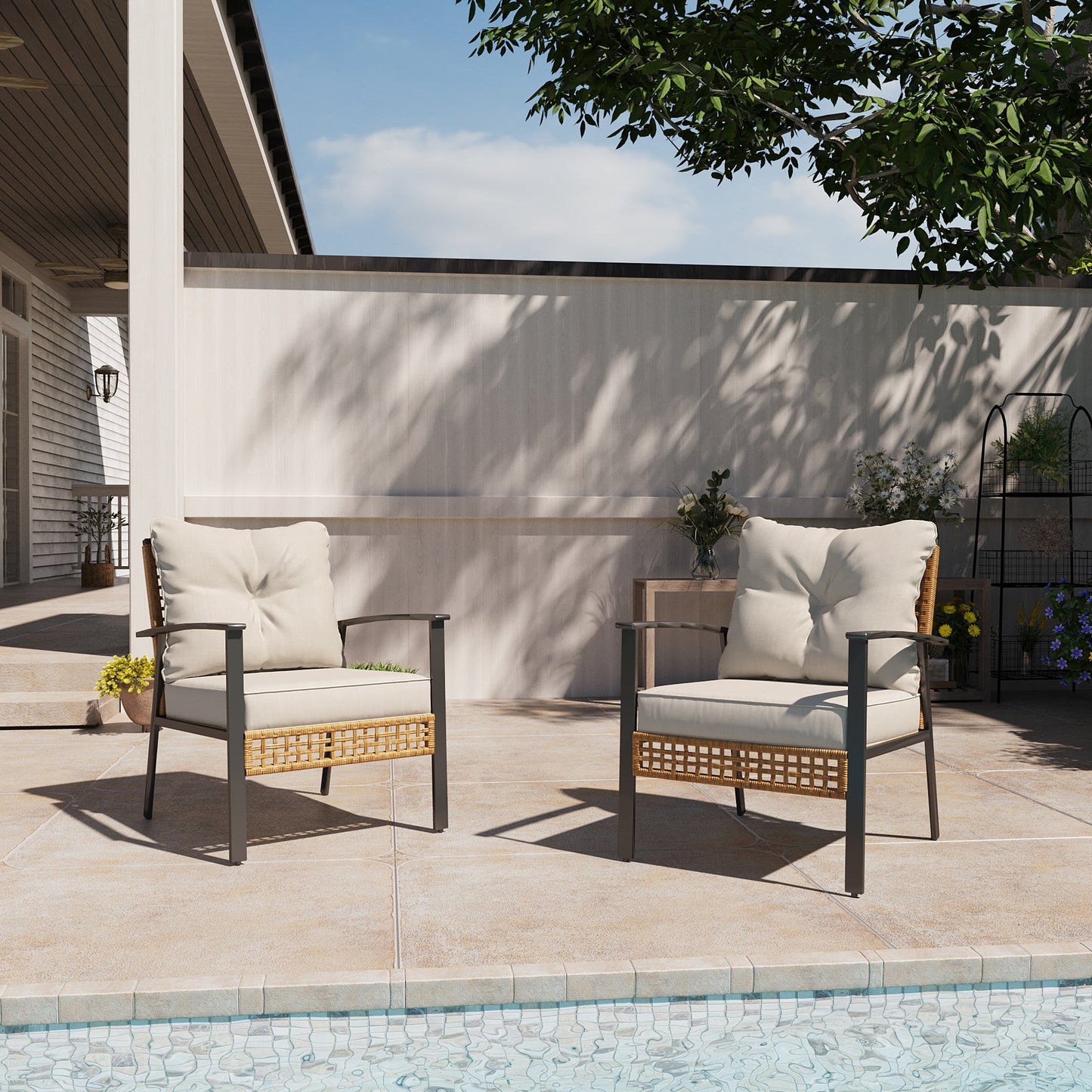 LAUSAINT HOME 4-piece Rattan Conversation Set