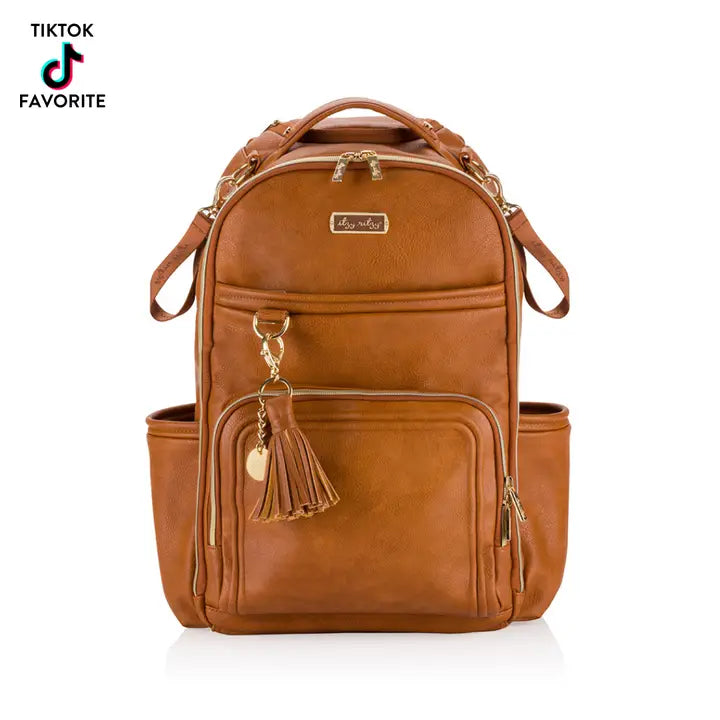 Cognac Boss Plus™ Backpack Diaper Bag - Itzy Ritzy