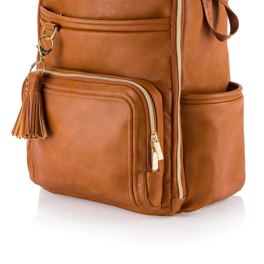 Cognac Boss Plus™ Backpack Diaper Bag - Itzy Ritzy