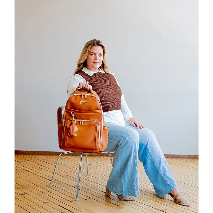 Cognac Boss Plus™ Backpack Diaper Bag - Itzy Ritzy