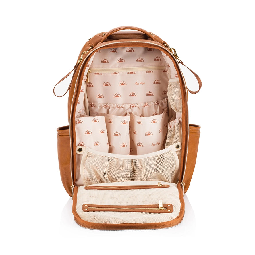 Cognac Boss Plus™ Backpack Diaper Bag - Itzy Ritzy